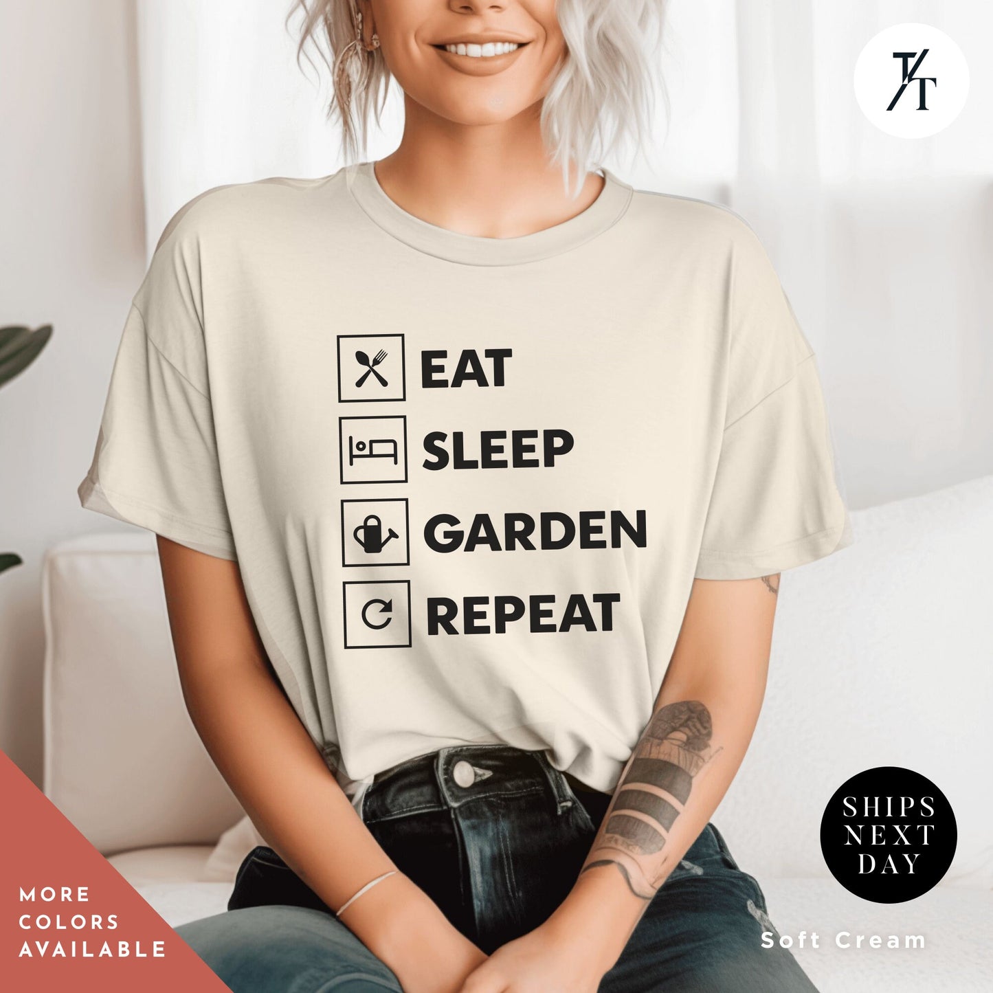 Unisex Eat, Sleep, Repeat shirt, gardening bestseller, Gardener tShirt, Gift For Mom, Plant Lady, Gardening Lover, Plant Dad