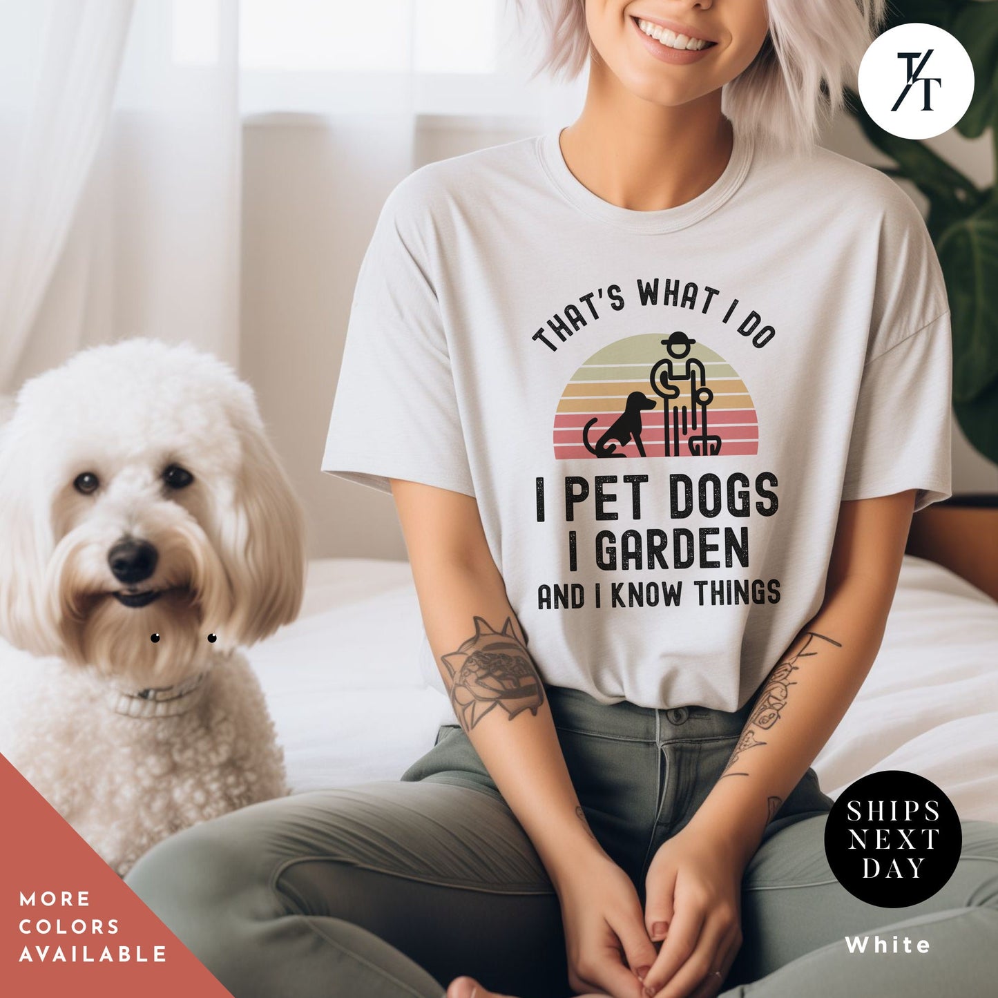 Dog and Garden Shirt, Dogs And Plants Tee, Gardener tshirt, tShirts For Dog Lover, Plant Lovers tShirt, Plant Mom t-Shirt, Plants Lover Tee