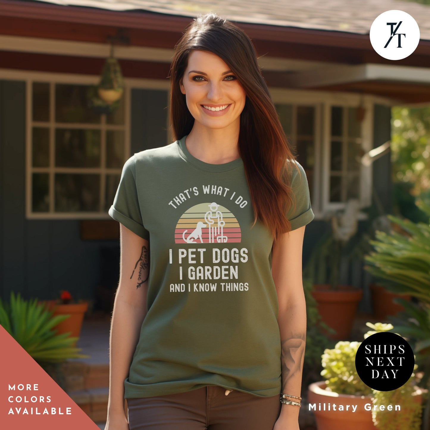 Dog and Garden Shirt, Dogs And Plants Tee, Gardener tshirt, tShirts For Dog Lover, Plant Lovers tShirt, Plant Mom t-Shirt, Plants Lover Tee