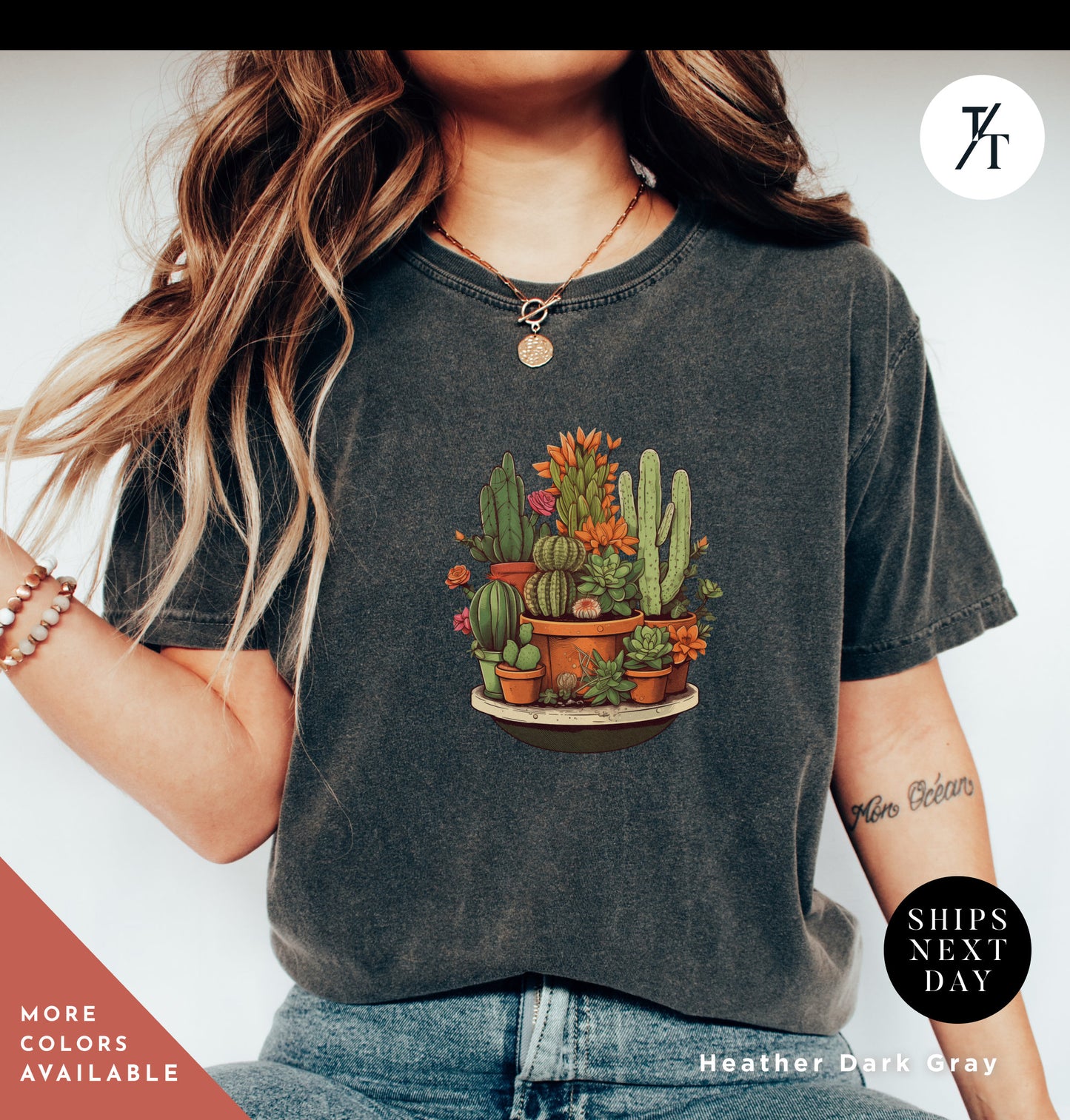a woman wearing a t - shirt with a cactus on it, Unisex Succulent Shirt, Plants Lover Shirt, plant dad tShirt, Succulent Plants Tee, Cactus Plant tShirt, Gardening Mom, Aesthetic t-Shirt