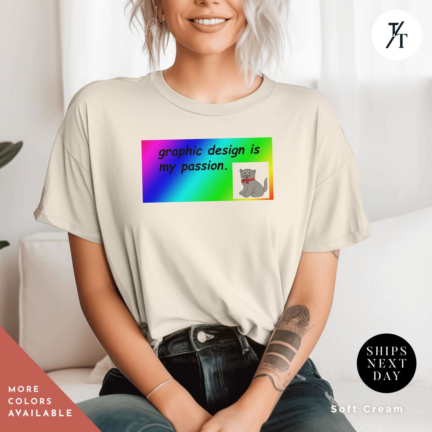 a woman sitting on a couch wearing a t - shirt that says graphic design is, Graphic Design Is My Passion funny shirt, Graphic Design Gift, Graphics Designer Meme, Cool Gift Designer, Funny Meme Shirt, Unisex T