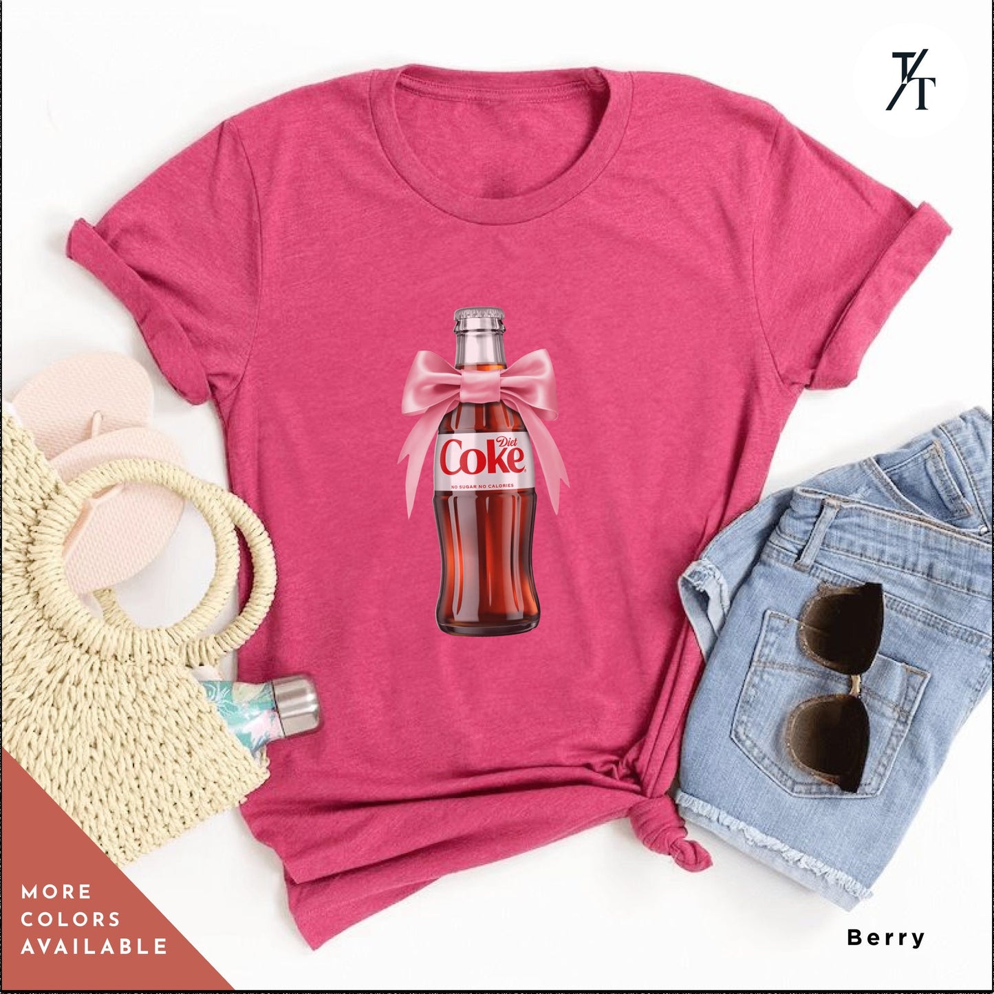a pink shirt with a pink bow and a bottle of coke, i need diet coke, Diet Coke Shirt, Diet Coke Pink Bow Tshirt, Diet Coca Cola Shirt Diet Coke Lover, Trendy Tshirt, Gift For Her, Coca Cola