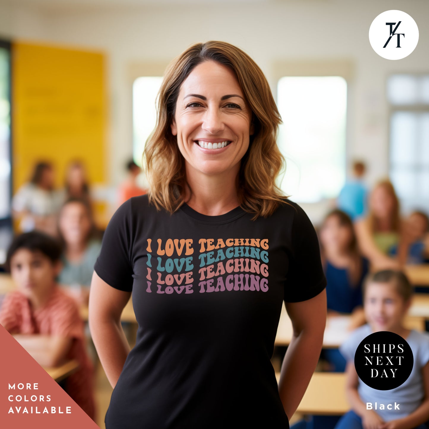 a woman standing in front of a classroom full of students, I love Teaching Teacher Team T-Shirt, teacher t shirt best seller, Last Day Of School, Teacher tShirts, Test Day Shirt, Teacher Tee