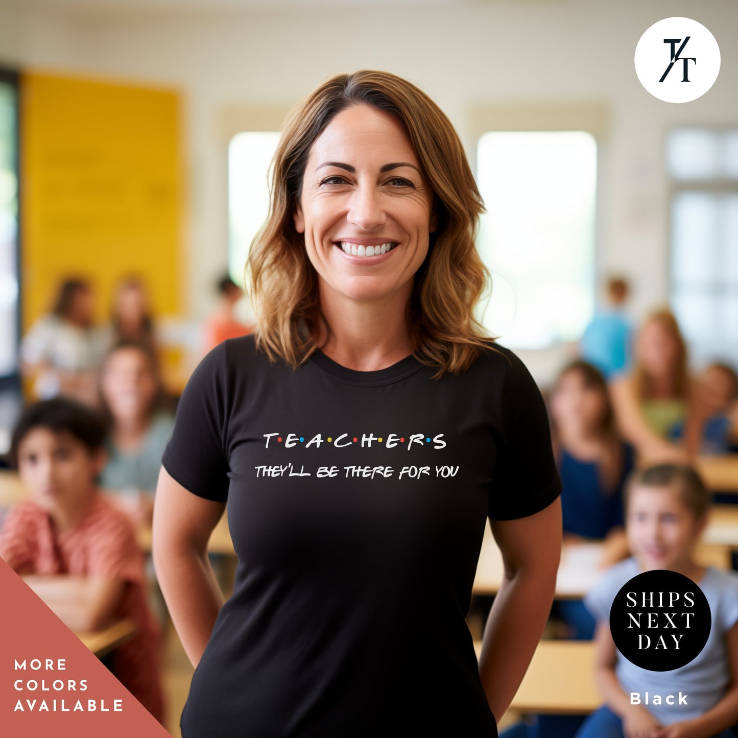 a woman standing in front of a classroom full of students, Teacher's Friends sitcom shirt, Teacher Team T-Shirt, teacher t shirt best seller, Teacher tShirts, Test Day Shirt, Teacher Tee, 90s tee