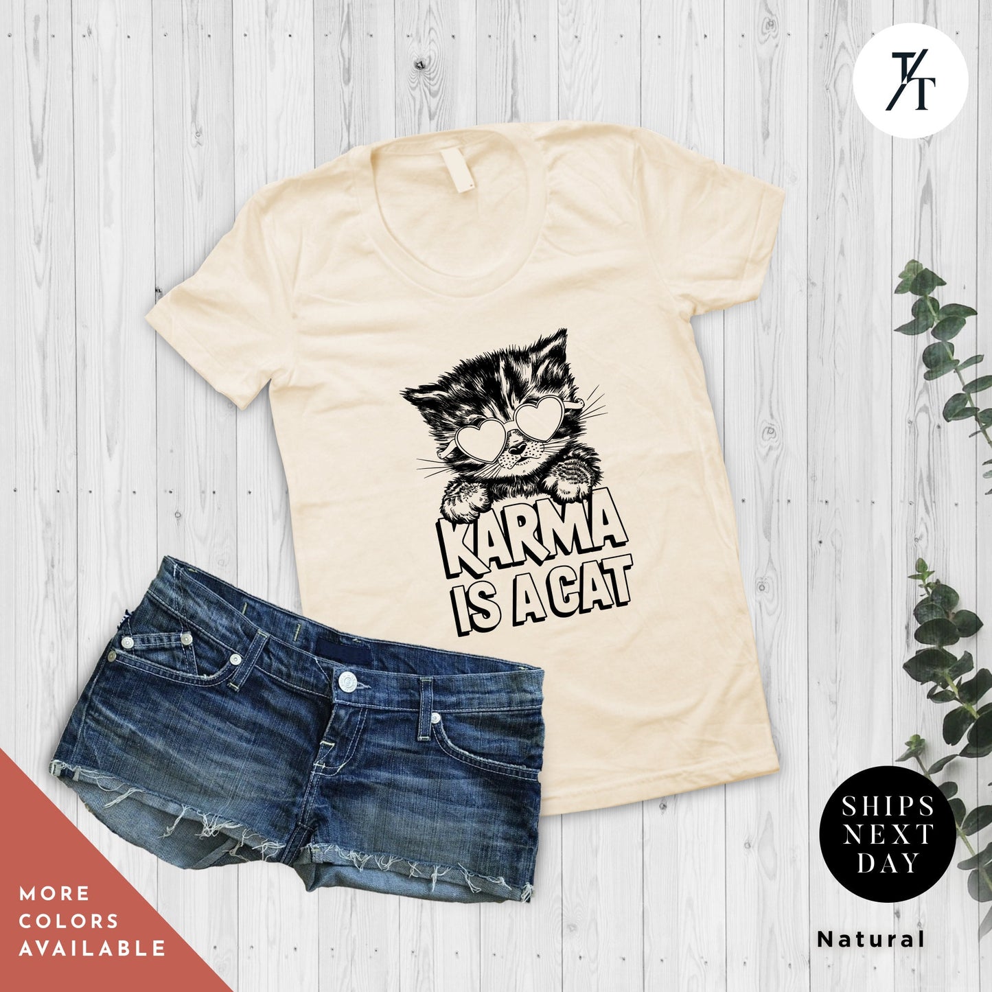 a t - shirt that says karma is a cat next to a pair of shorts, Karma Is A Cat Shirt, Kid Taylor Shirt, Eras Tour children's tee, Kids Swiftie tShirt, Little Swiftie tee, girls concert tShirt Youth
