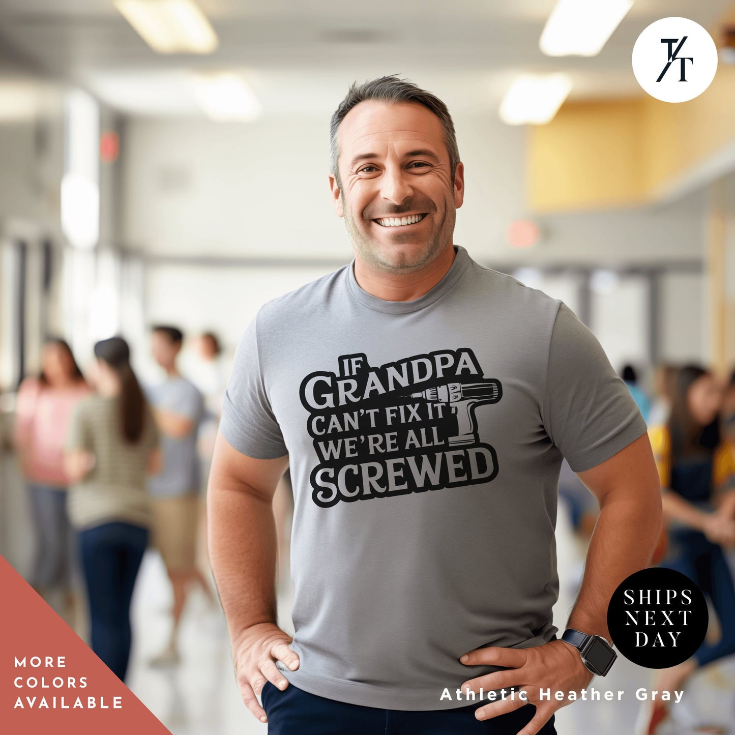 a man wearing a grandpa can't fix we're all screwed, grandpa shirt if grandpa can't fix it we are all screwed shirt fathers day gift grandpa gift funny shirt gift for grandpa my grandpa tee