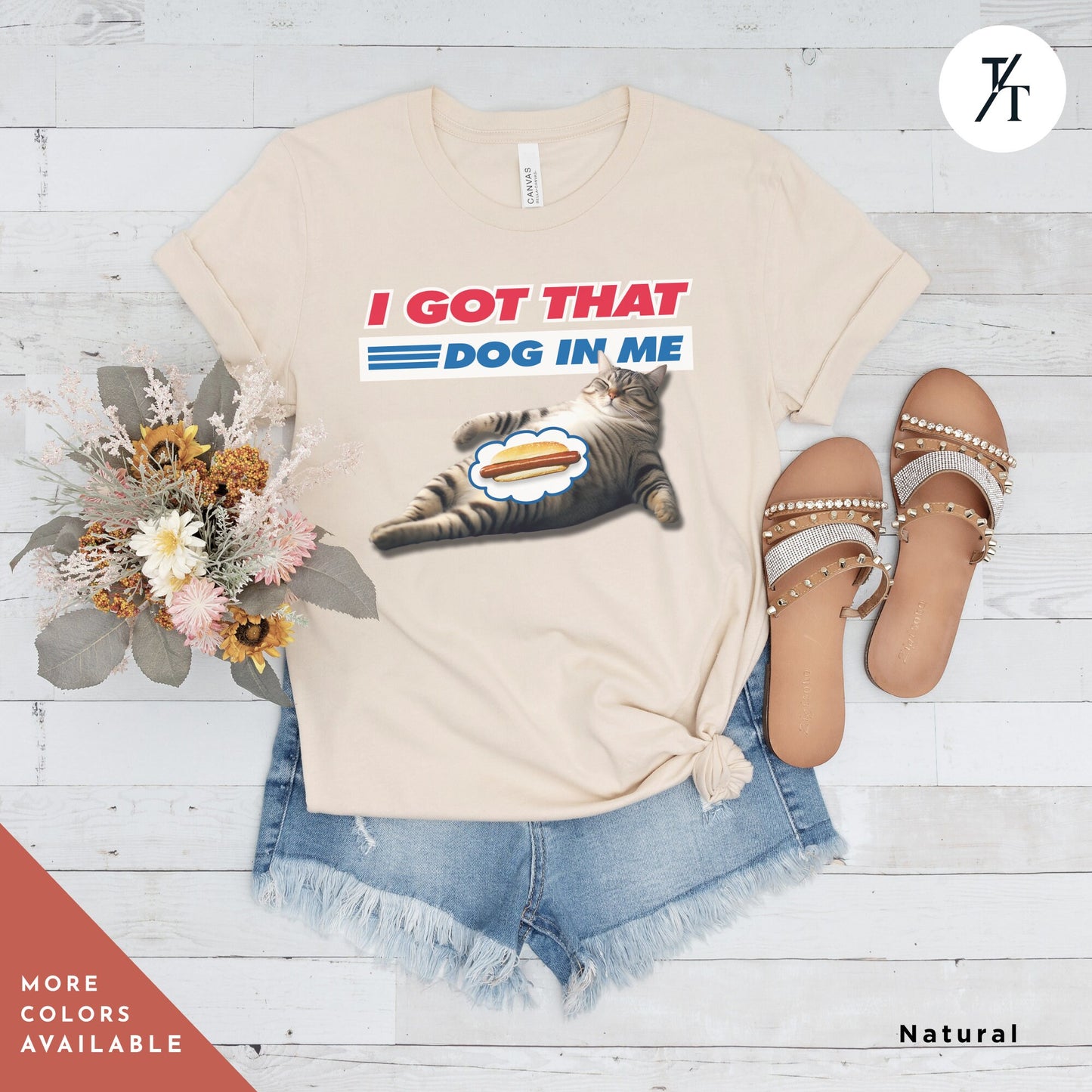 a t - shirt that says i got that dog in me, i got that dog in me cat, Funny Cat Shirt, Kirkland Signature tee, All Beef Hot Dog, Funny Costco Shirt, Gift For Him, Costco Hotdog tee
