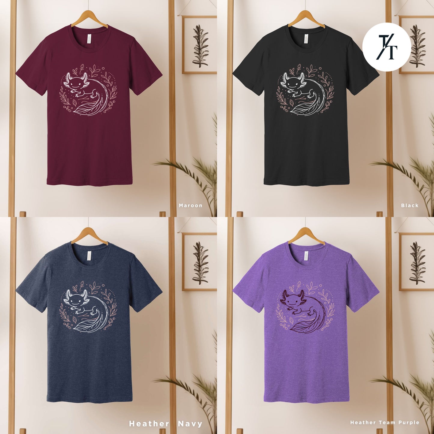 six t - shirts with different designs on them, Cute Axolotl Shirt, Axolotl Lovers Gifts, Axolotls Shirt Women, Axolotls T-Shirts, Animal Lover Gift, Cute Animal Shirt, Mexican Salamander