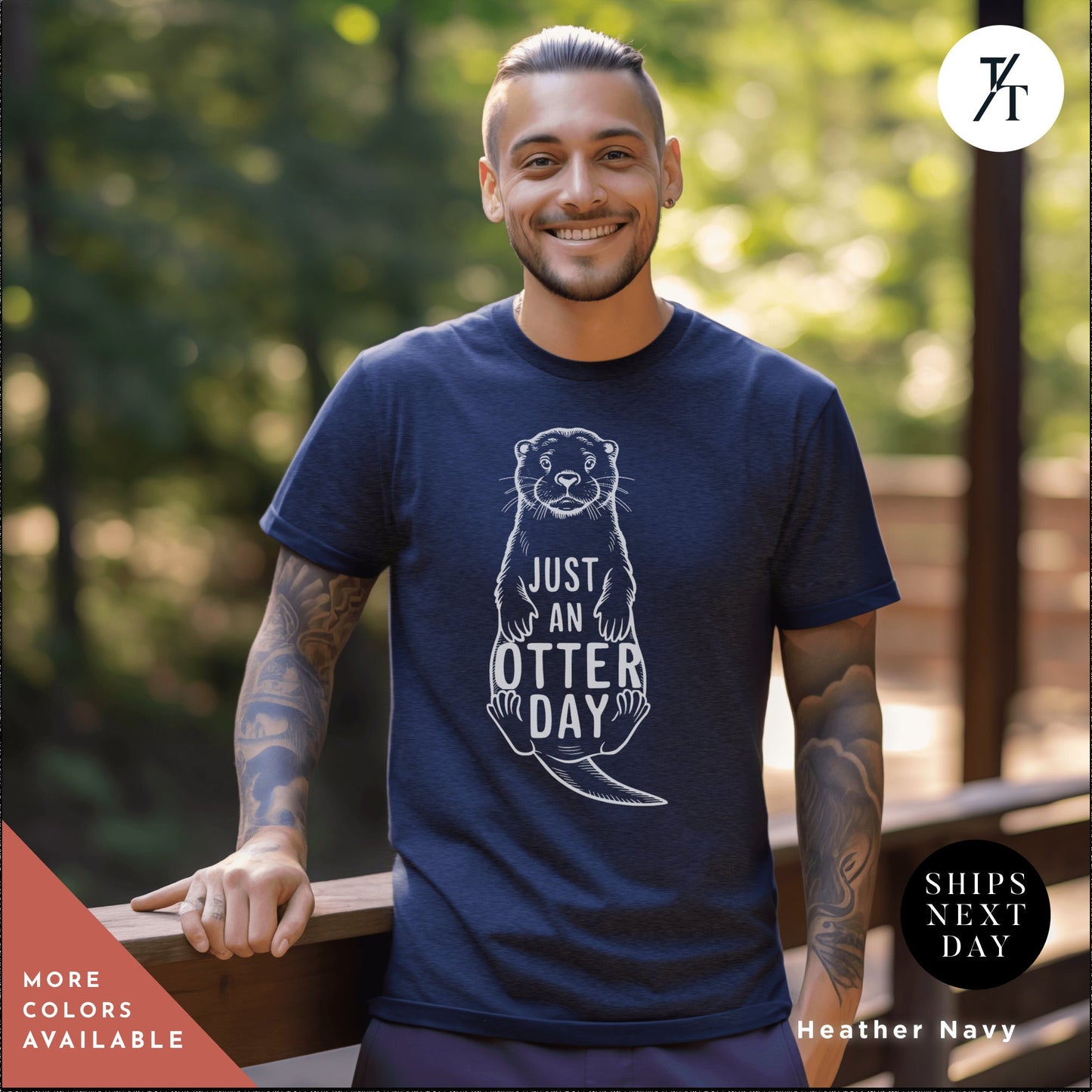 a man wearing a t - shirt that says just an otter day, Funny Otter Lover Shirt, Otter T-Shirt, Otters Lover Gift, Sea Otters Gift, Xmas Gift For Women, Funny Mens T-Shirts, Funny Animal shirts