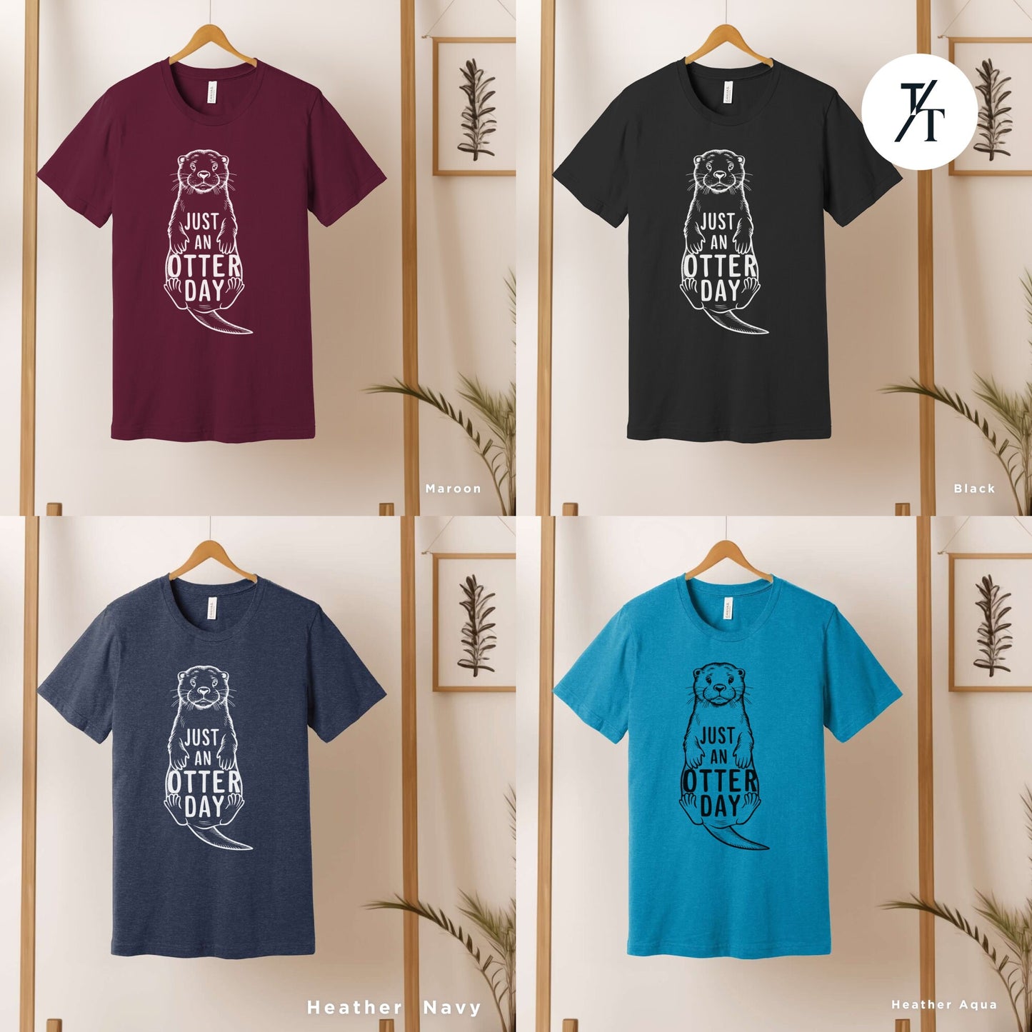 six t - shirts with different designs on them, Funny Otter Lover Shirt, Otter T-Shirt, Otters Lover Gift, Sea Otters Gift, Xmas Gift For Women, Funny Mens T-Shirts, Funny Animal shirts