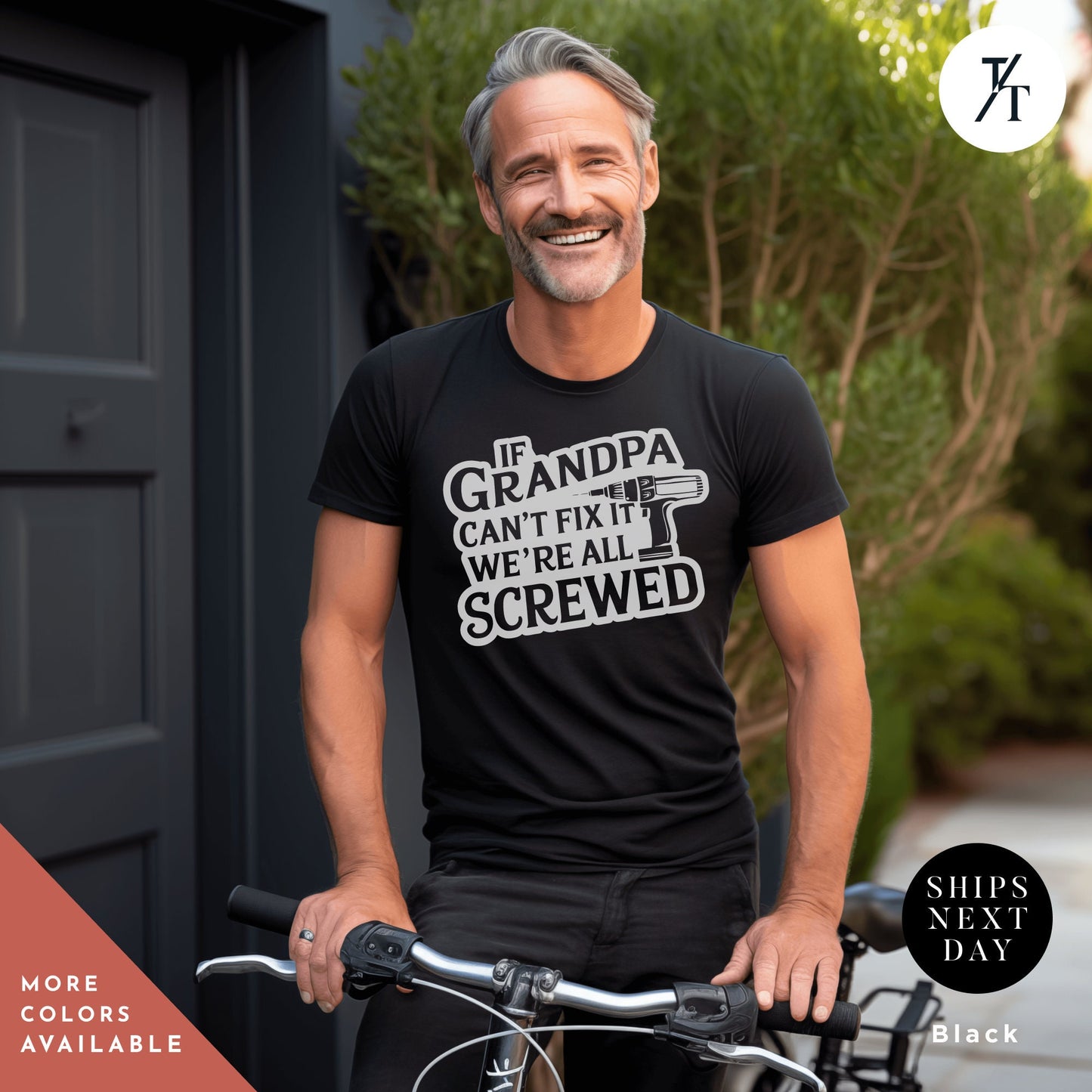 a man wearing a grandpa can't fix we're all screwed, grandpa shirt if grandpa can't fix it we are all screwed shirt fathers day gift grandpa gift funny shirt gift for grandpa my grandpa tee