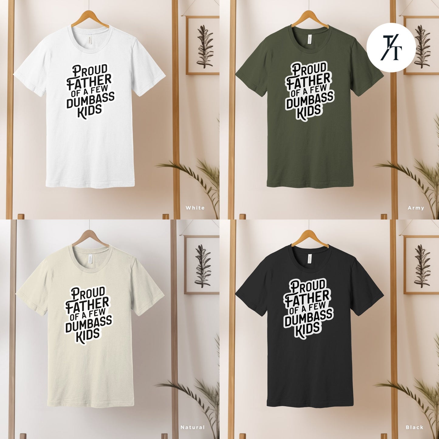 four t - shirts that say proud fathers and sons, proud father of a few dumbass kids, workout shirt, mens funny shirt, funny gym shirt, dad shirts, fathers day gift, funny shirt for dad