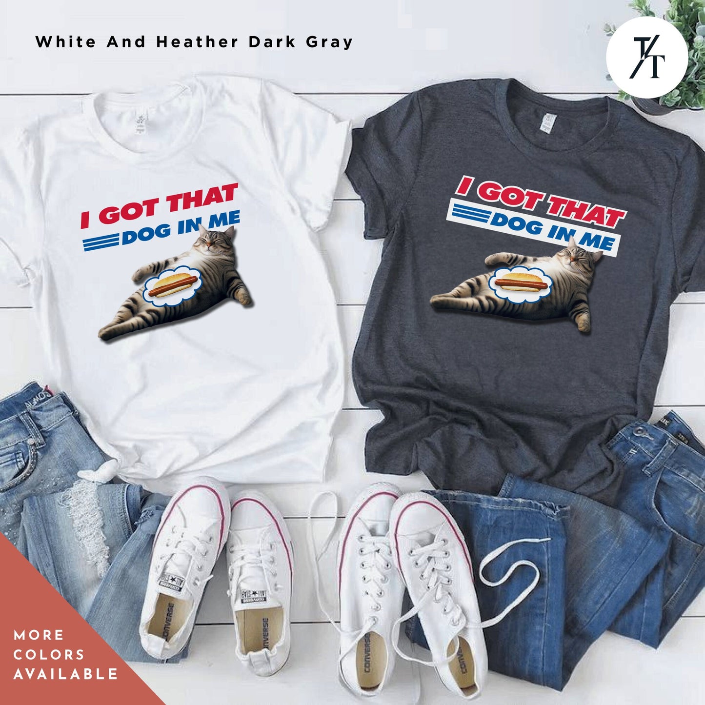a couple of t - shirts sitting on top of each other, i got that dog in me cat, Funny Cat Shirt, Kirkland Signature tee, All Beef Hot Dog, Funny Costco Shirt, Gift For Him, Costco Hotdog tee