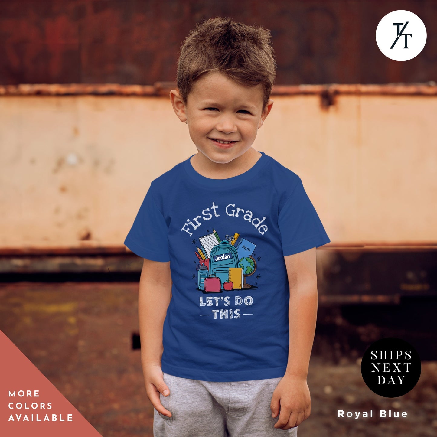 a young boy wearing a blue shirt with the words first grade lets do this, Let's do this first grade tee, Back To School Shirt, First Day Of School, First Grade Shirt, 1St Grades Shirts, 1St Day, Kids School tee