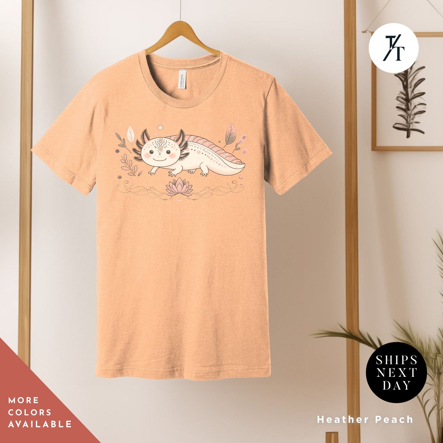 a t - shirt with a picture of a cat on it, Boho Axolotl Shirt, Axolotl Lovers Gifts, Axolotls Shirt Women, Axolotls T-Shirts, Animal Lover Gift, Cute Animal Shirt, Mexican Salamander