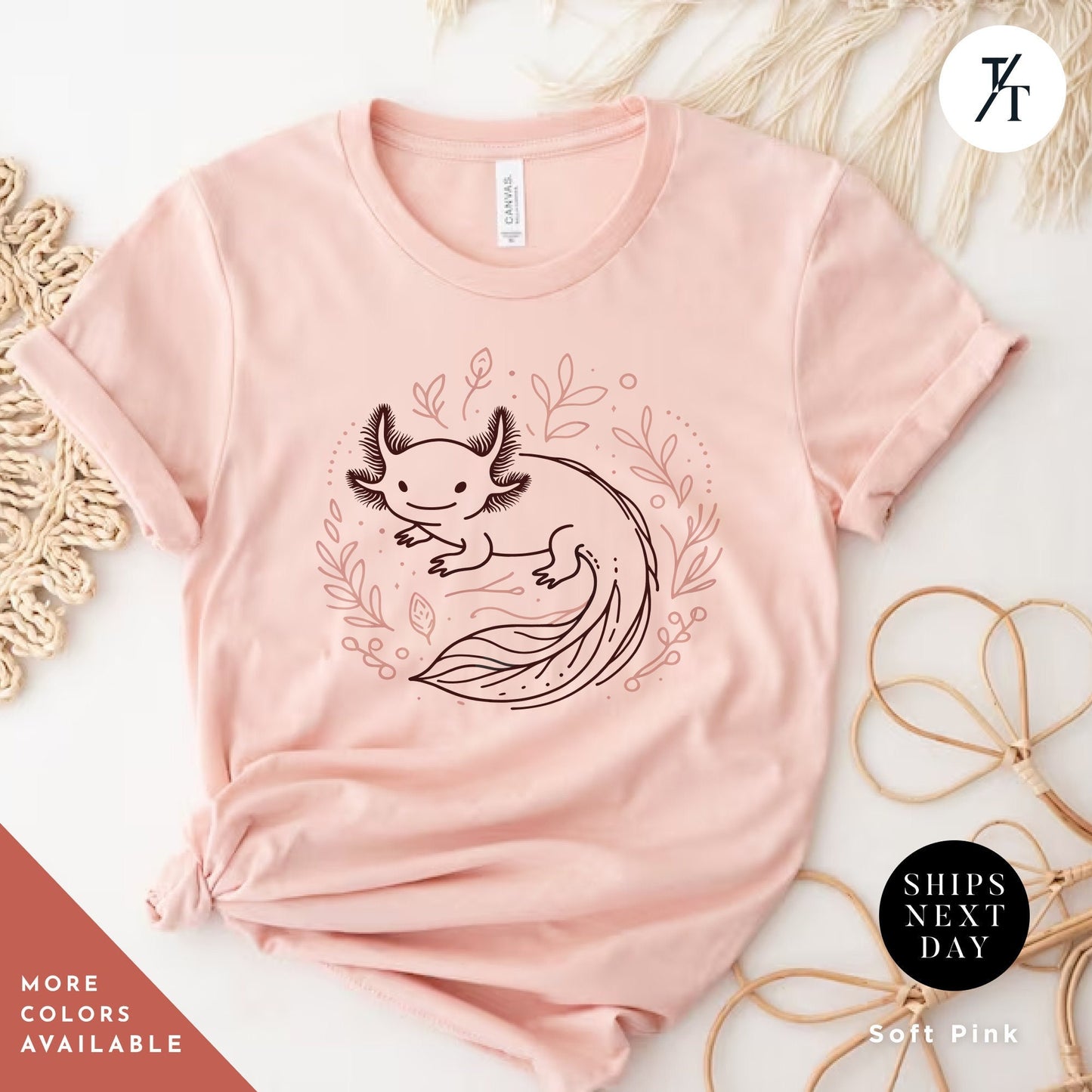 a pink shirt with an image of a animal on it, Cute Axolotl Shirt, Axolotl Lovers Gifts, Axolotls Shirt Women, Axolotls T-Shirts, Animal Lover Gift, Cute Animal Shirt, Mexican Salamander