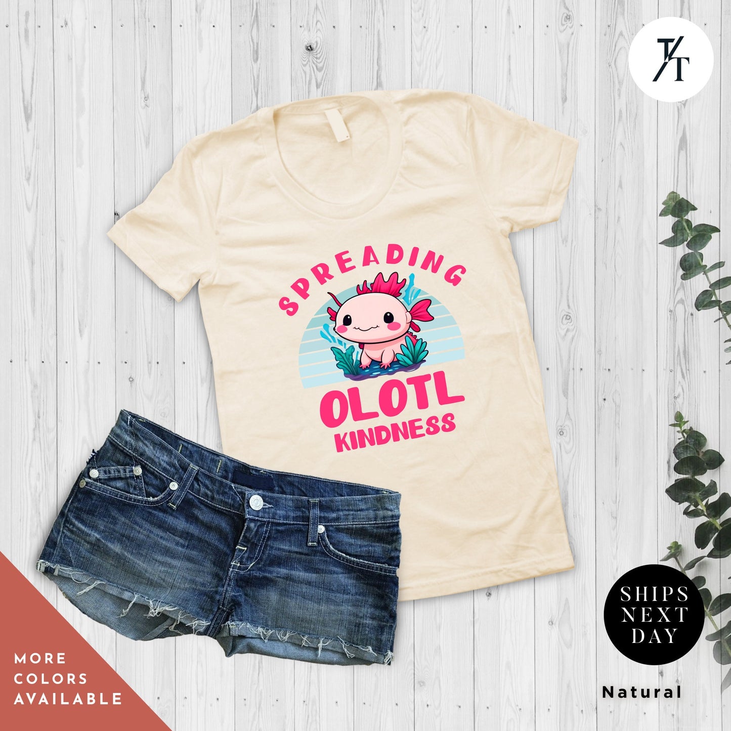 a t - shirt and shorts with a axolotl on it, axolotl shirt for girl, Girls Axolotl Shirt, Cute Axolotls tShirt, Funny Axolotls tShirt, Girl Birthday tee, Animal Lover tee, kids birthday