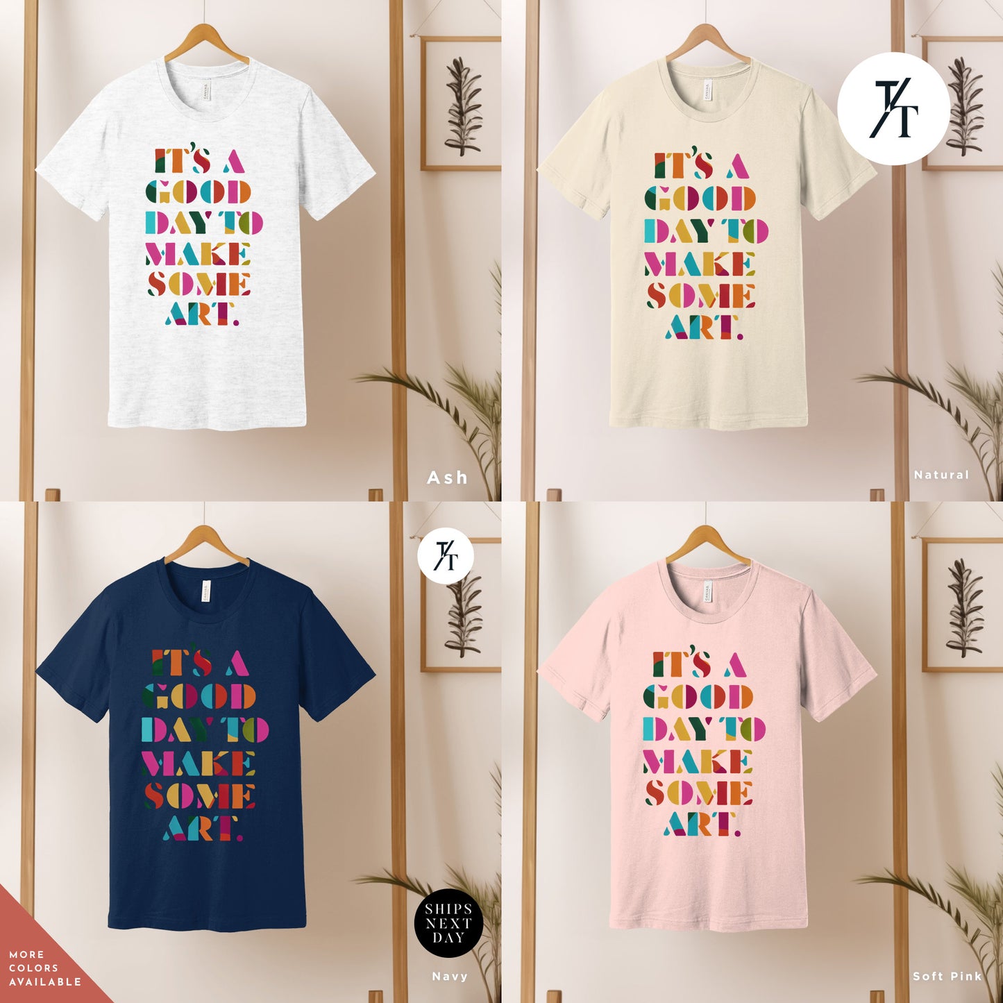 a group of t - shirts that say it's a good day to make some art, Art Teacher Shirt, Arts Lover Artist tee, Arts Teacher tee, Teachers Appreciation, Gift For Arts Teachers