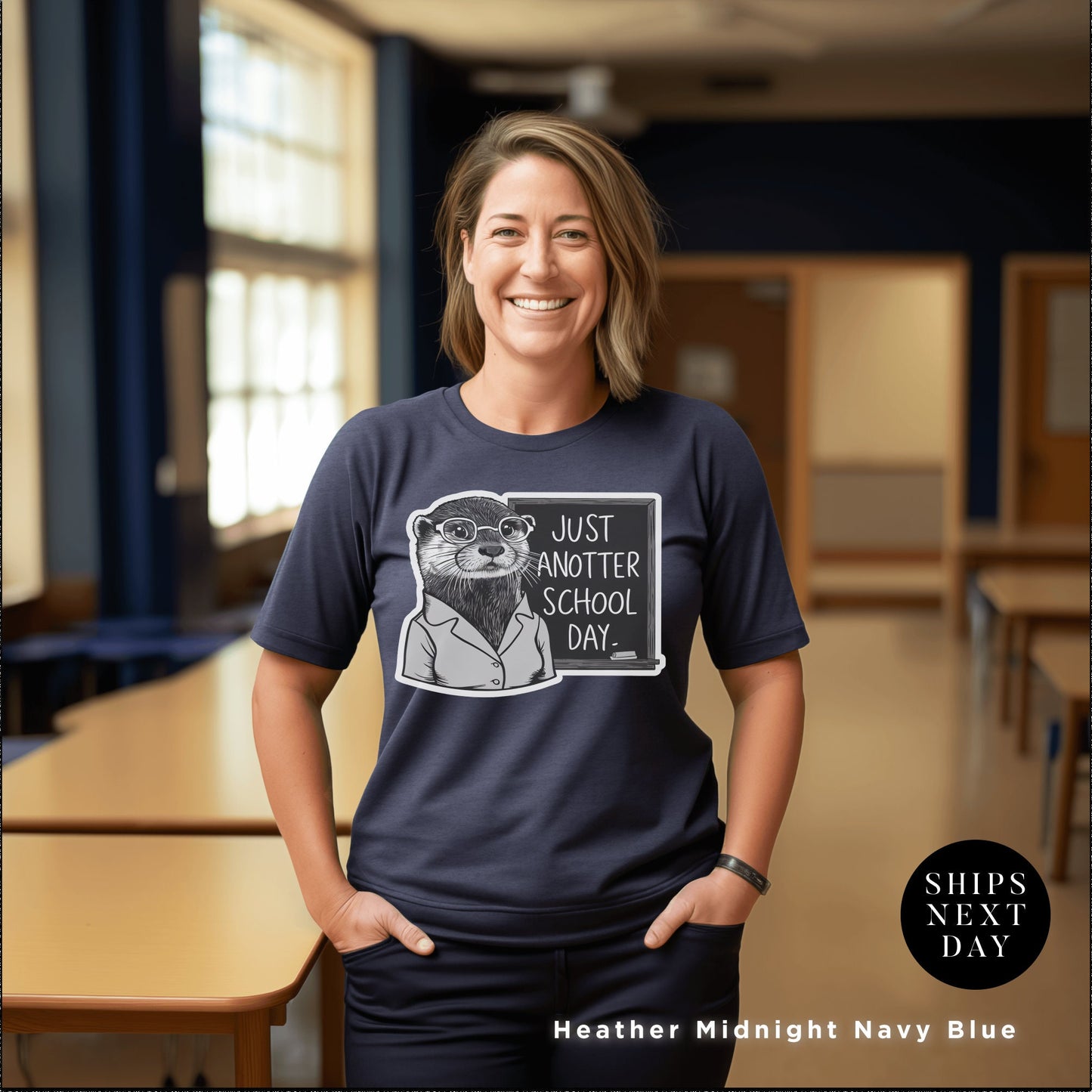 a woman wearing a t - shirt that says just another school day, Sea otter t-shirt, Gift For Teacher, Otter Lover Gift, Funny Teacher Shirt, Back To School Gift, Ottermom tShirt, Sea Otters tee