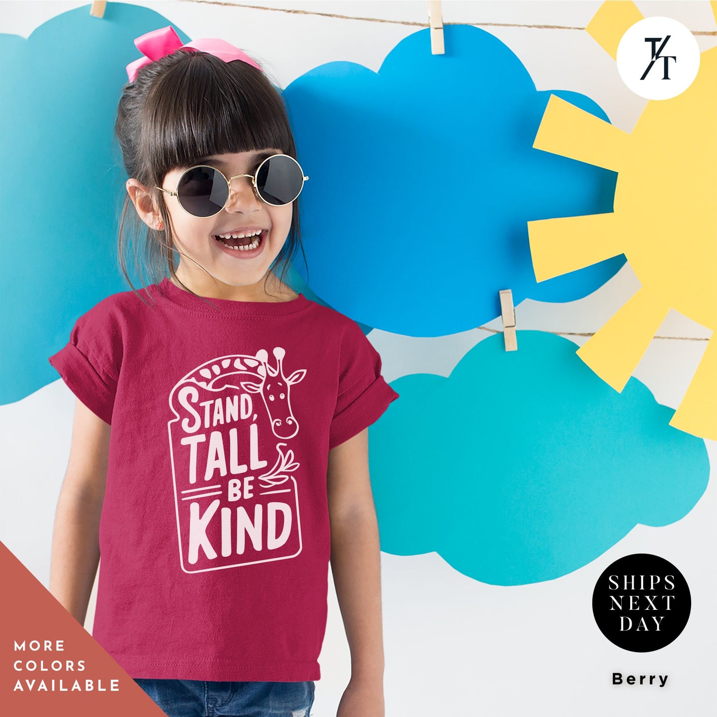 a little girl wearing a red shirt and sunglasses, Floral Giraffe Shirt, Girls Giraffe Shirt, Birthday Girl Shirts, Kids Giraffes Shirts, Animal Lover Gift, Graphic Giraffes Tee, Zoo Animal