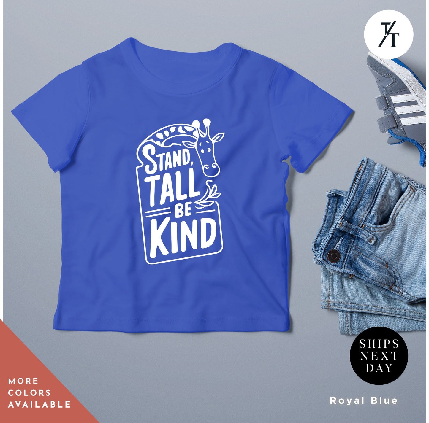 a t - shirt that says stand tall be kind, Floral Giraffe Shirt, Girls Giraffe Shirt, Birthday Girl Shirts, Kids Giraffes Shirts, Animal Lover Gift, Graphic Giraffes Tee, Zoo Animal