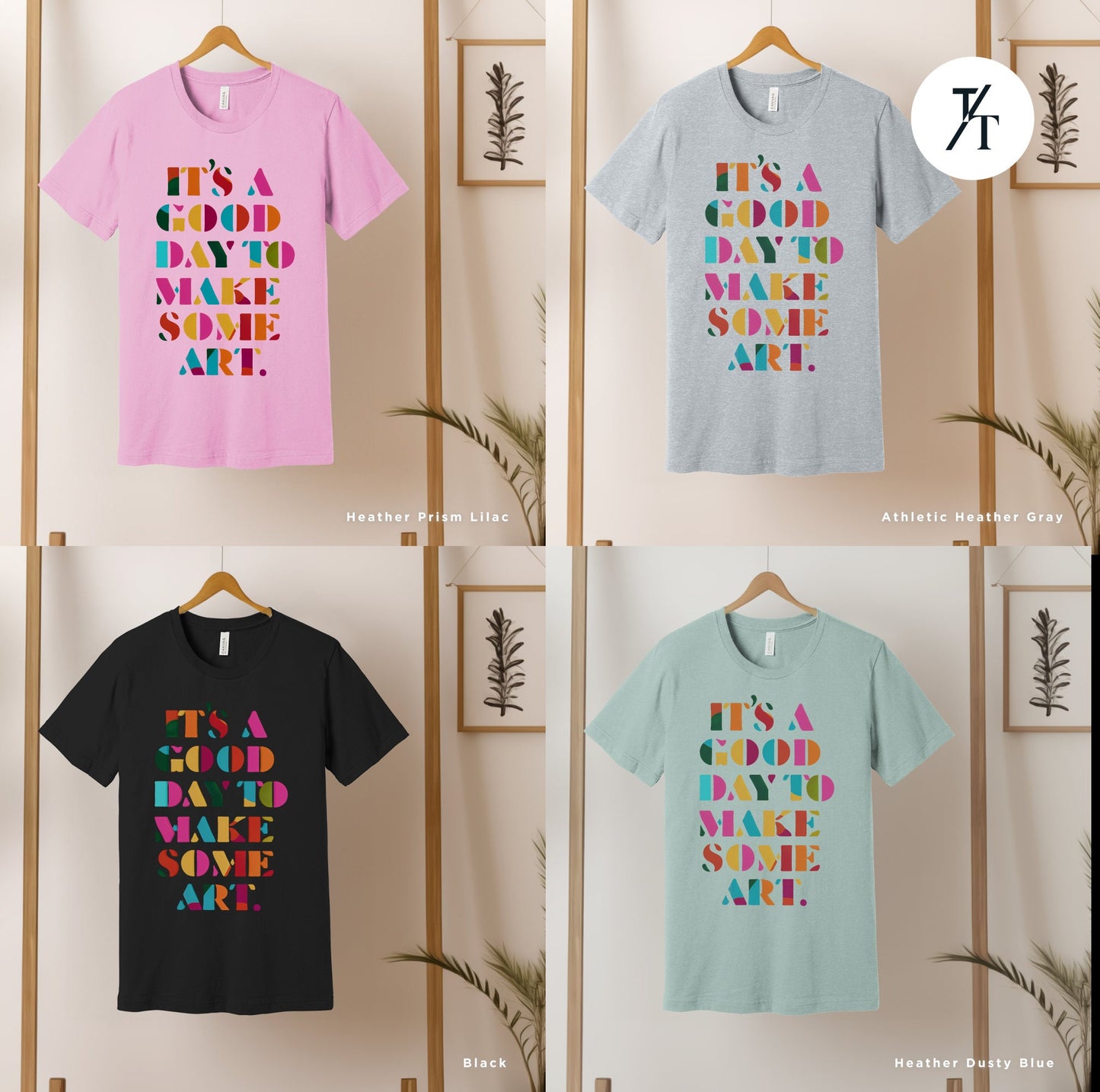 four t - shirts that say it's a good day to make some art, its a good day to make some art, Art Teacher Shirt, Arts Lover Artist tee, Arts Teacher tee, Teachers Appreciation, Gift For Arts Teachers