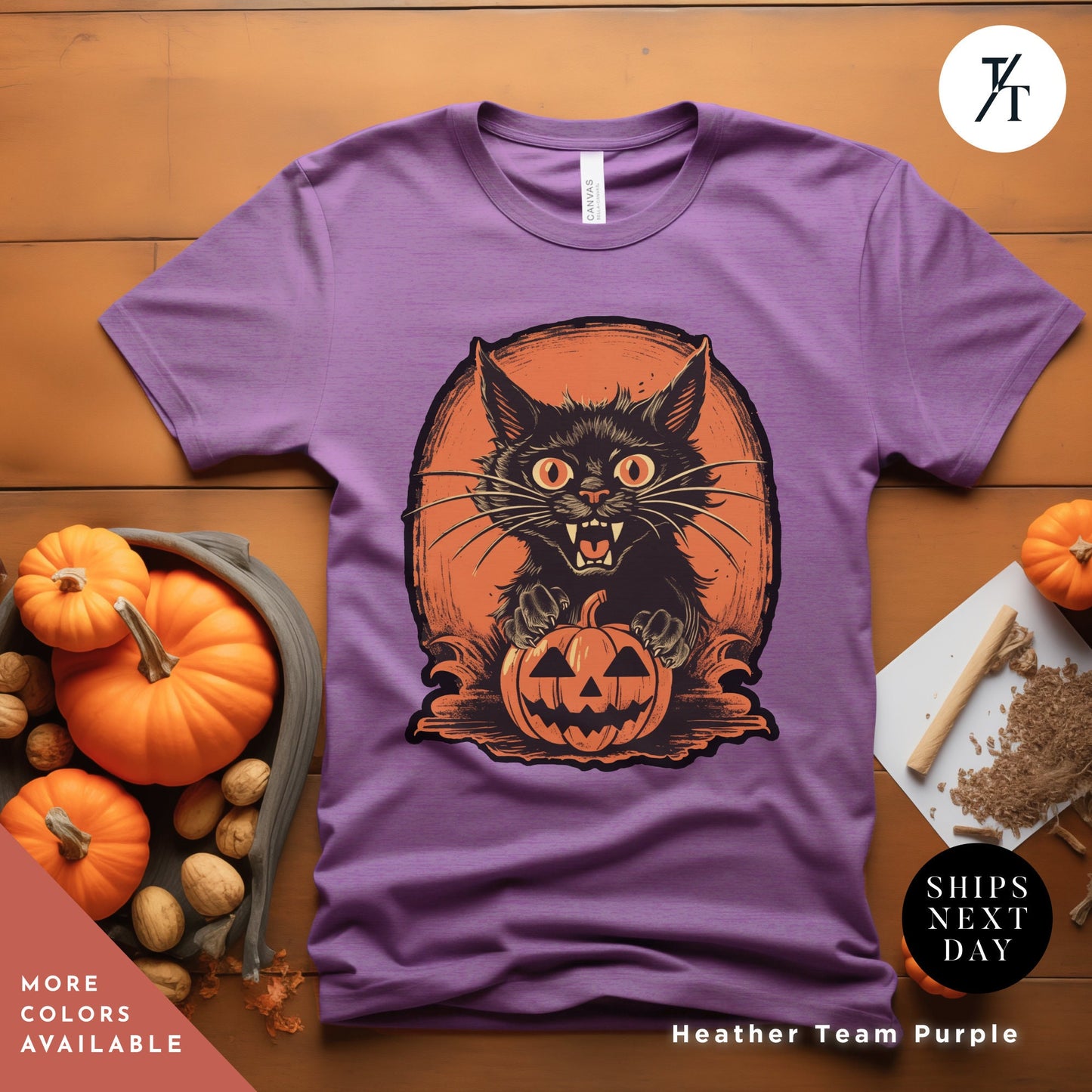 Long live halloween Vintage Scaredy Cat Black Cat Shirt, retro halloween scary zombie cat shirt, spooky season Trick Or Treat halloweenshirt