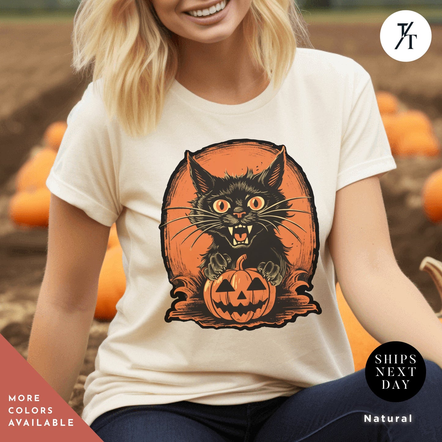 Long live halloween Vintage Scaredy Cat Black Cat Shirt, retro halloween scary zombie cat shirt, spooky season Trick Or Treat halloweenshirt