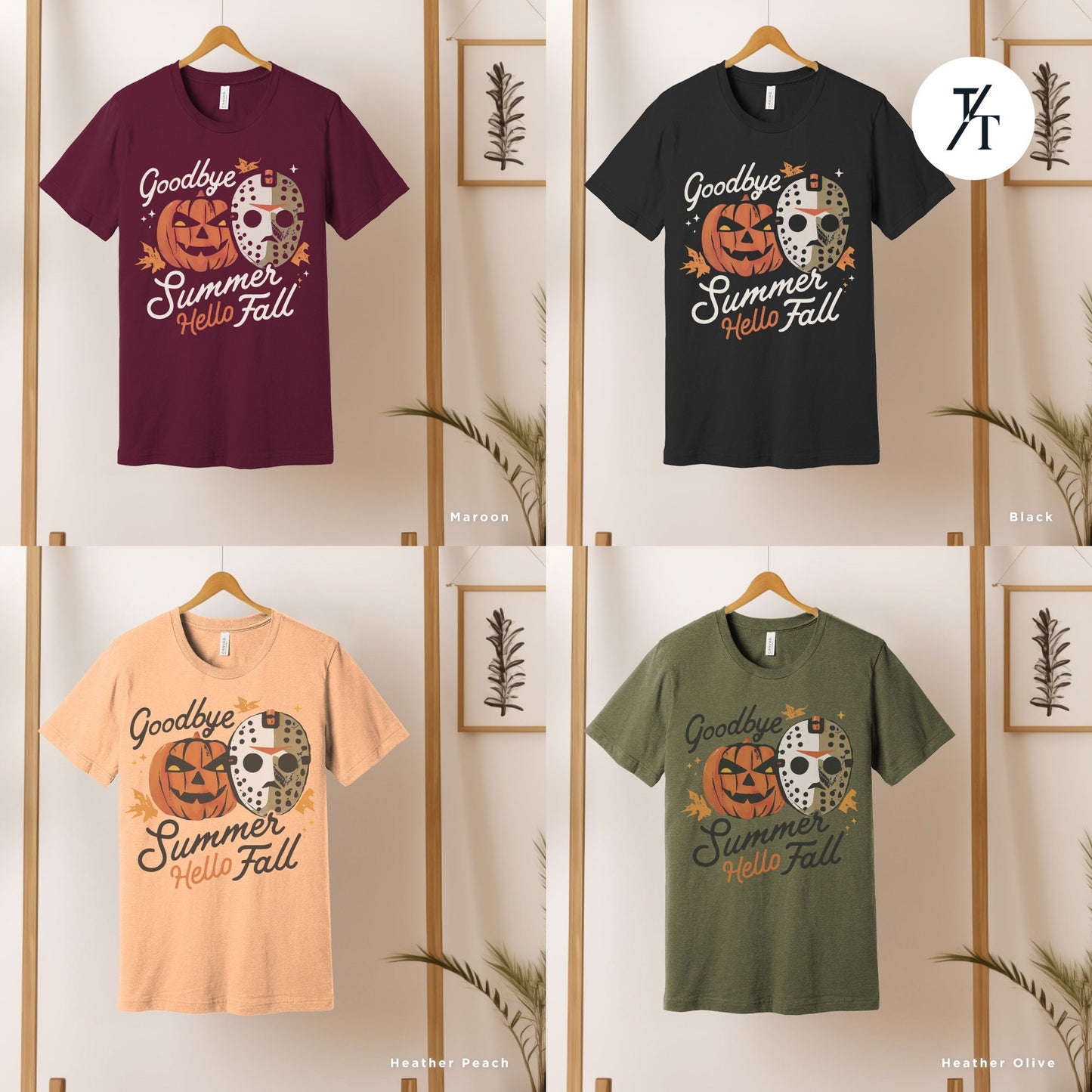 Retro halloween crewneck monster t-shirt, Goodbye Summer, Hello Fall halloweentshirt, Michael Myers shirt, Friday The 13Th, Halloween Gift