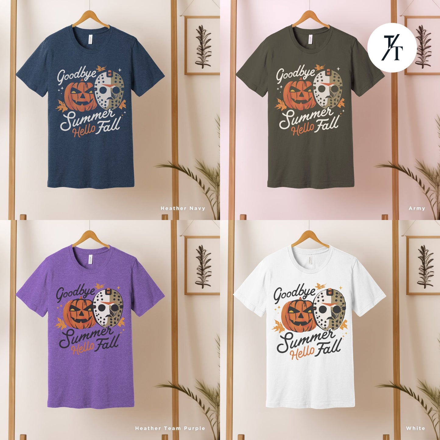 Retro halloween crewneck monster t-shirt, Goodbye Summer, Hello Fall halloweentshirt, Michael Myers shirt, Friday The 13Th, Halloween Gift