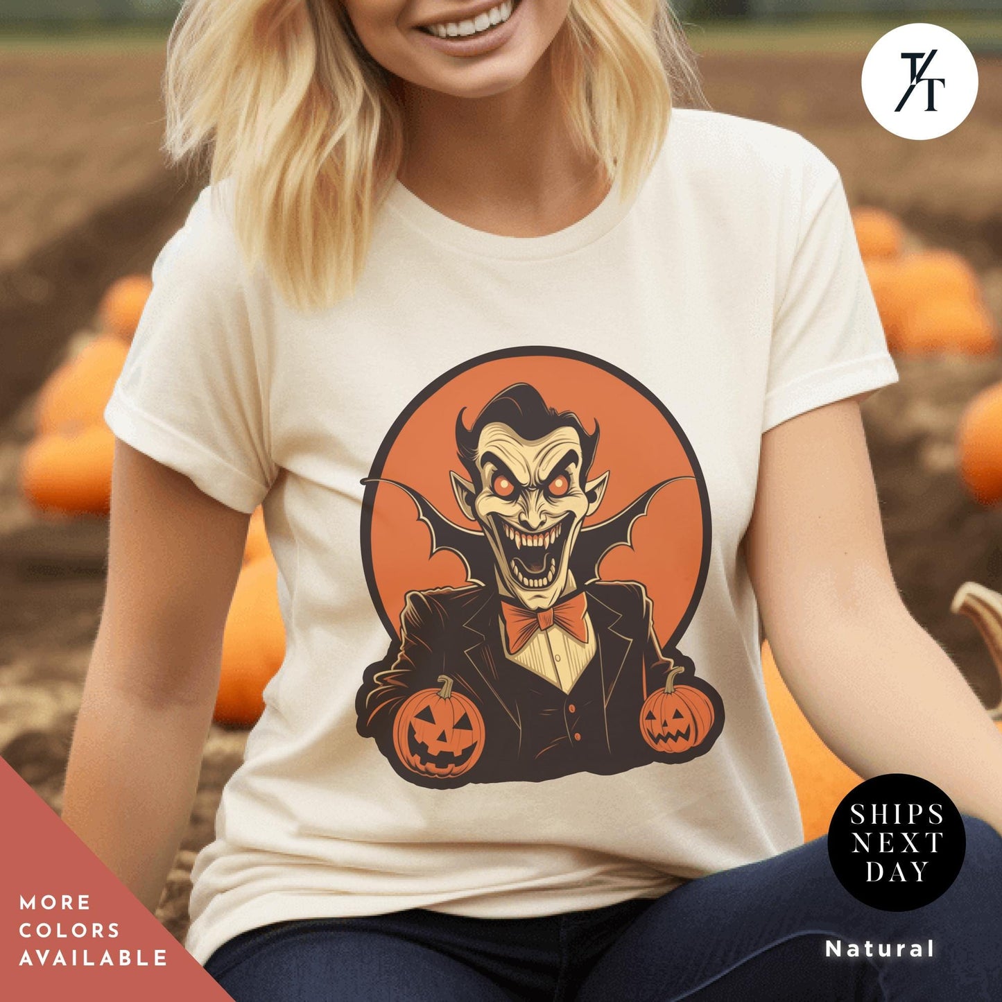 a woman wearing a t - shirt with a picture of a Dracula vampire, Vintage Halloween shirt, long live halloween Vampire Teeth Shirt, Dracula Flow Tshirt, vampire fangs, Monster Mash Tee, Retro Monster Tee