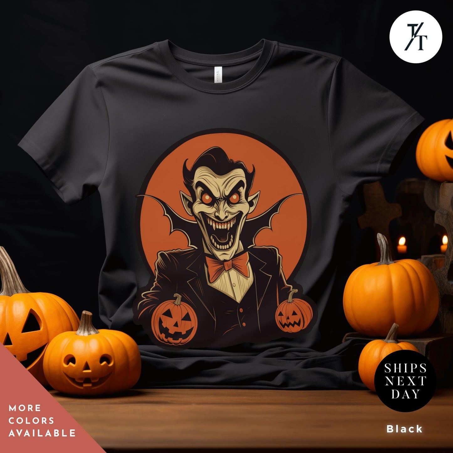 a t - shirt with an image of a creepy Dracula vampire, Vintage Halloween shirt, long live halloween Vampire Teeth Shirt, Dracula Flow Tshirt, vampire fangs, Monster Mash Tee, Retro Monster Tee