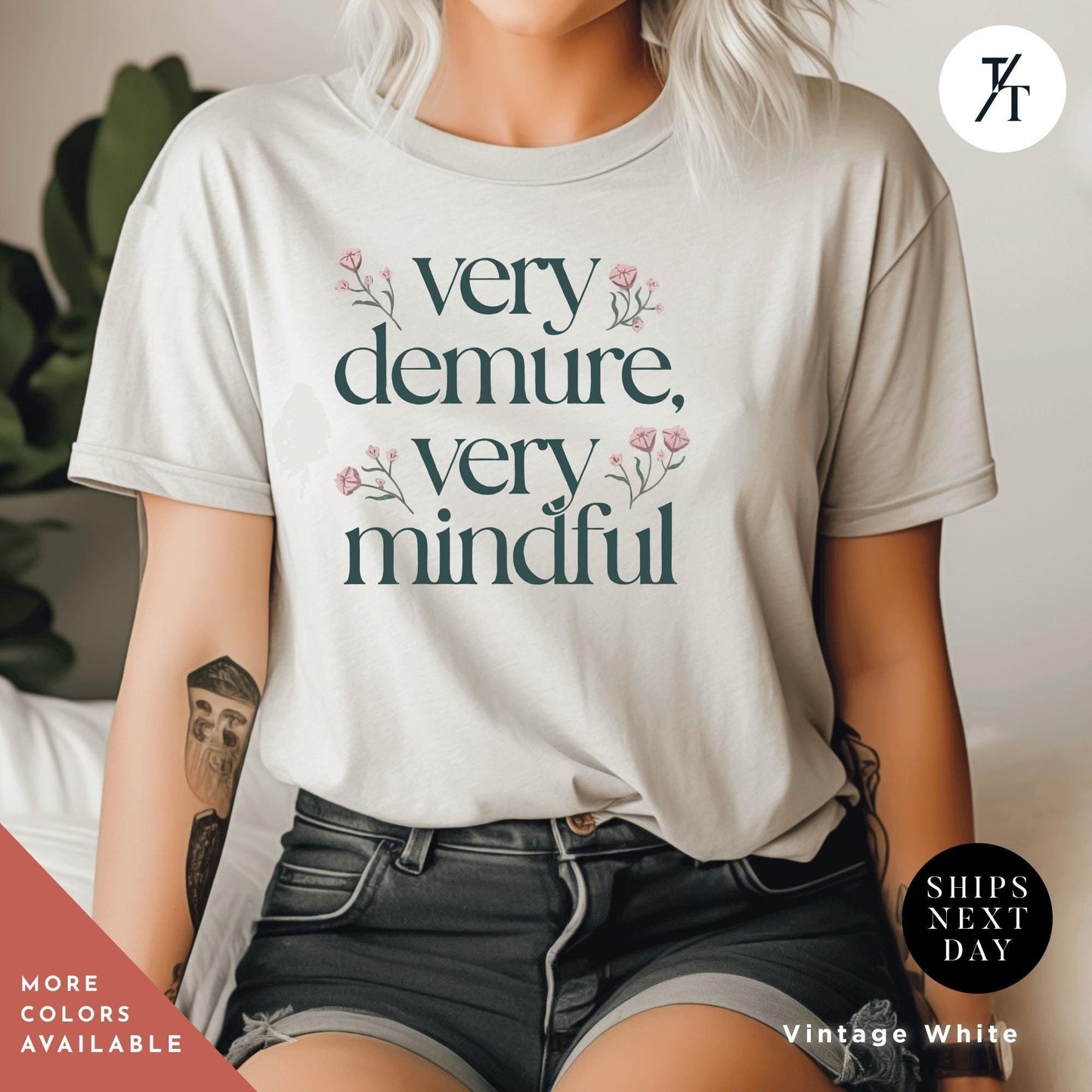 a woman wearing a t - shirt that says very demure very mindful, Tik Tok Shirt, Very Demure Tee, Cute Demure Shirt Very Mindful Tshirt Very Cutesy Mindful Girl, Tiktok Funny Social Media Viral Tiktok Trend