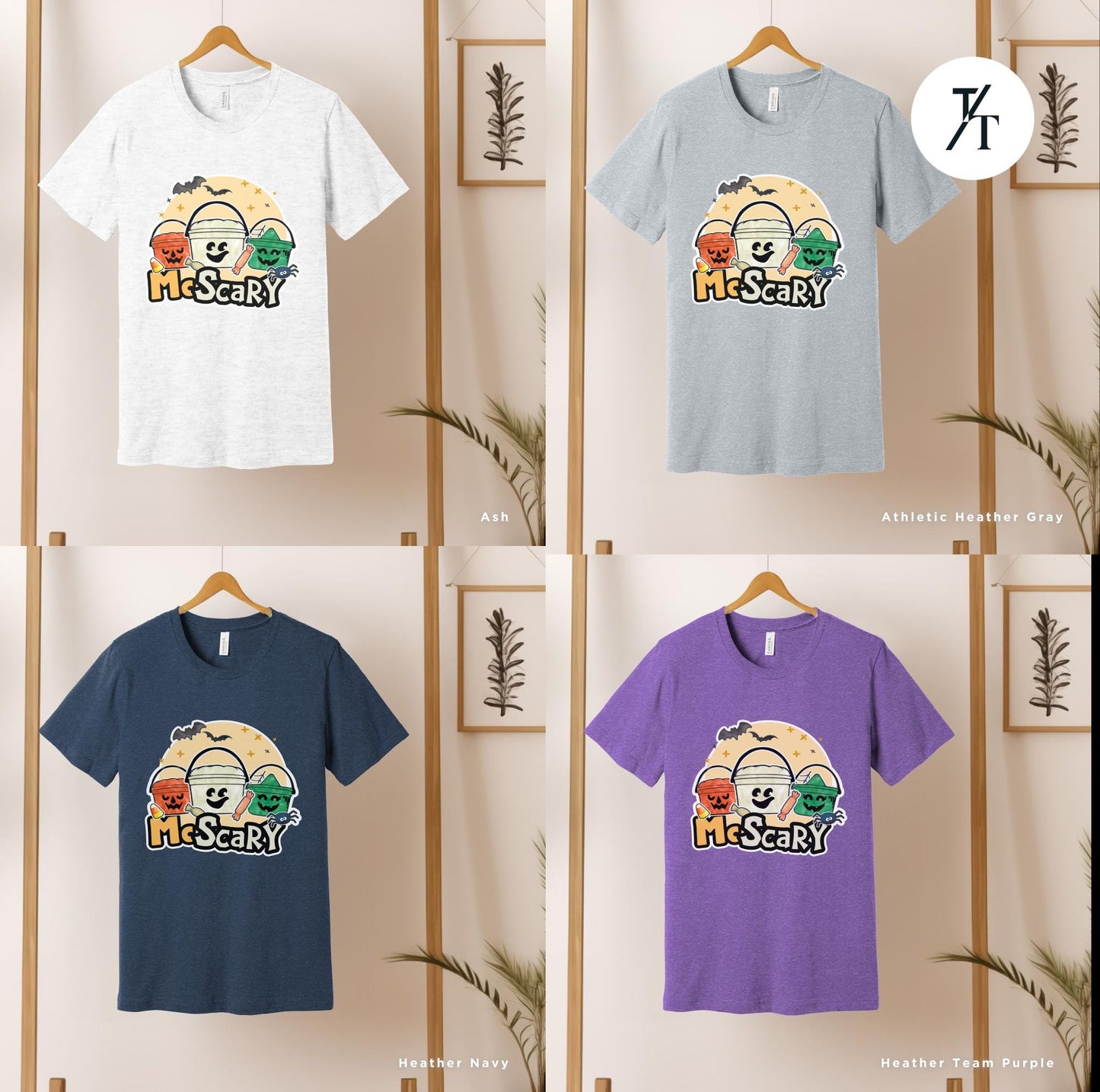 four t - shirts of different colors with the word history printed on them, Retro Halloween Bucket, Boo Bucket Shirt, McDonalds Halloween Tee, Funny Spooky Season, Vintage Ghost Witch Pumpkin chicken nuggets shirt