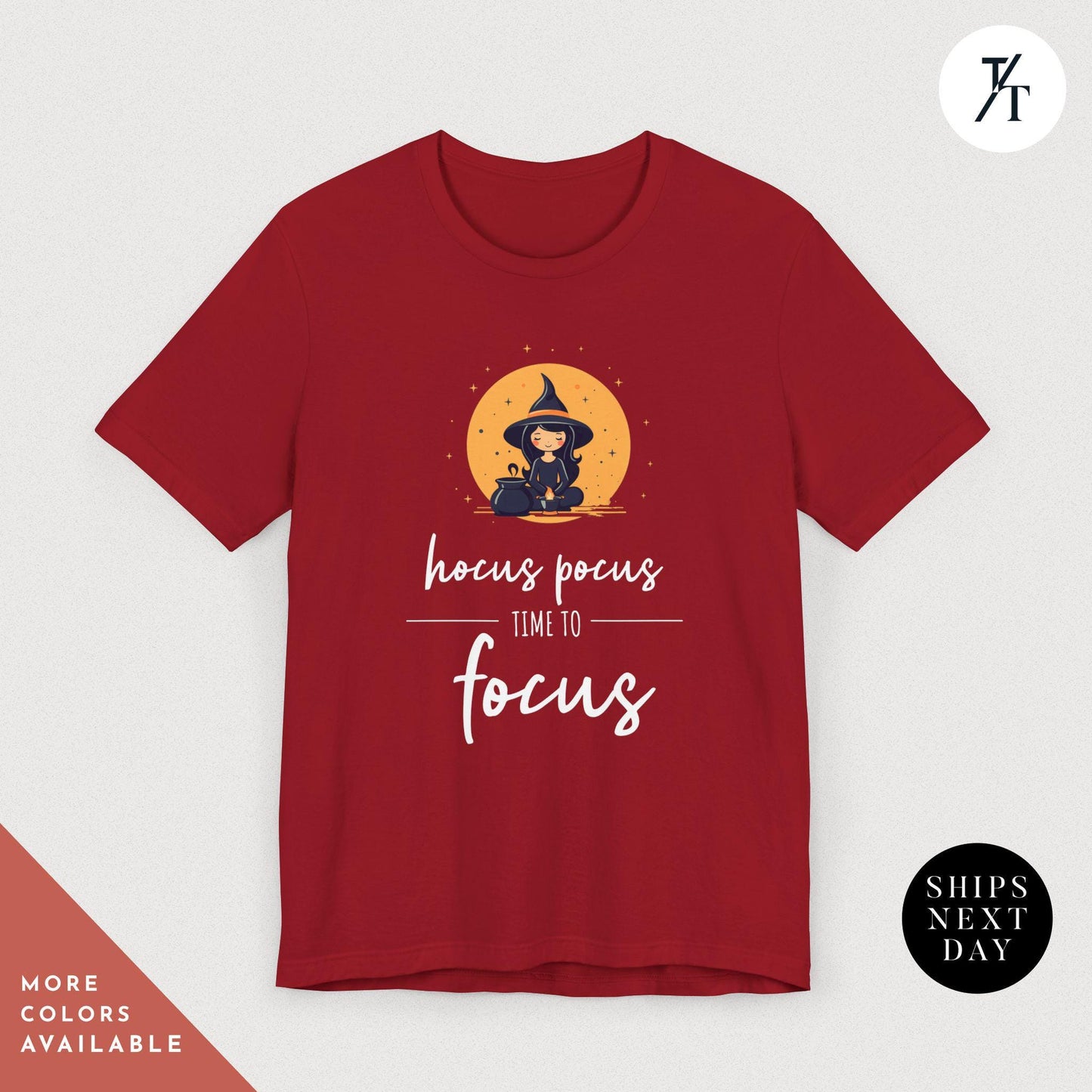Hocus Pocus Time to Focus Teacher's Halloween Spooky Witch Retro T-Shirt, Cute classroom shirt, Fall Women's Vintage Graphic Tee