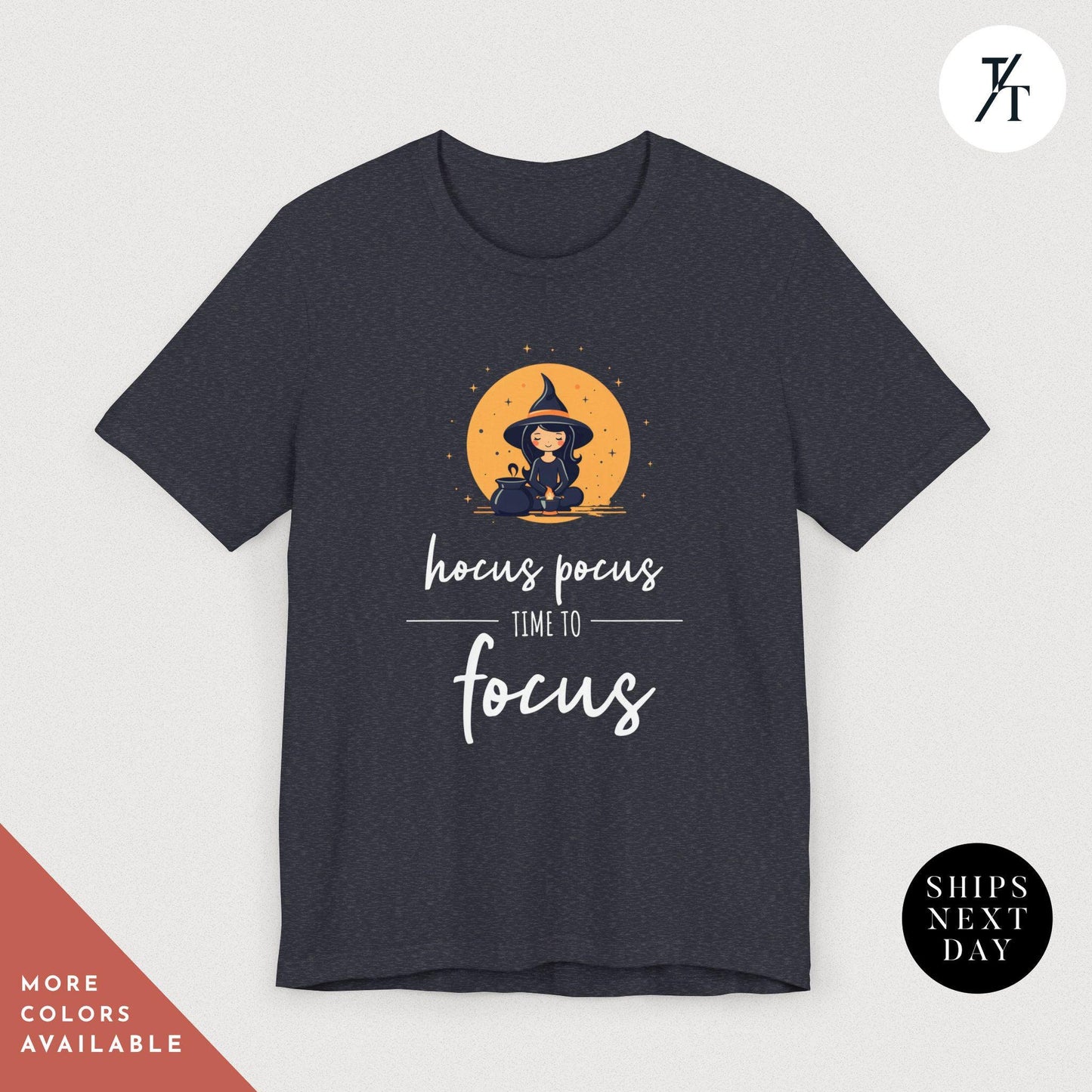 Hocus Pocus Time to Focus Teacher's Halloween Spooky Witch Retro T-Shirt, Cute classroom shirt, Fall Women's Vintage Graphic Tee
