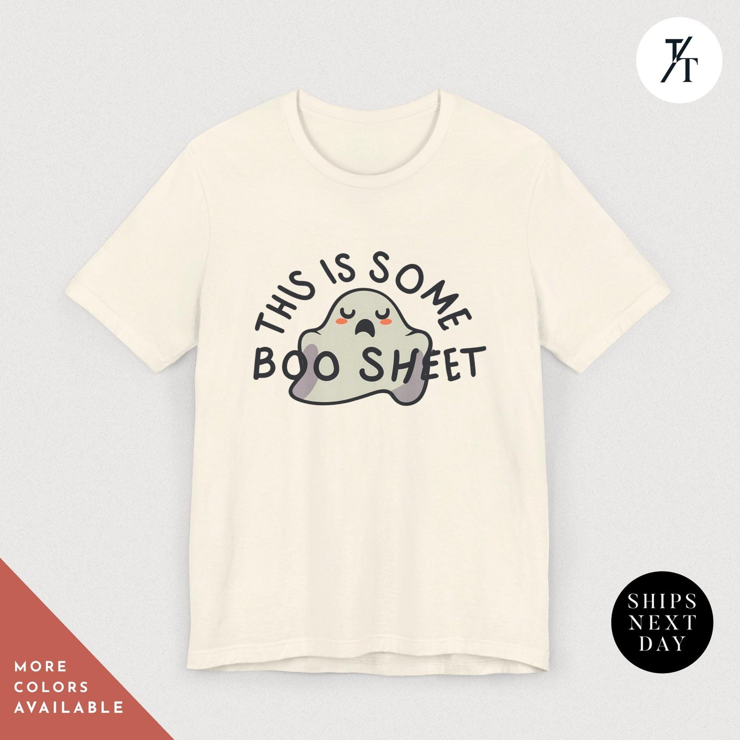 a t - shirt that says, this is some bod sheet, this some boo shit shirt, Funny Halloween ghost this Is Some Boo Sheet Ghost Shit shirt, Funny Halloween cute spooky season ghosts tshirt