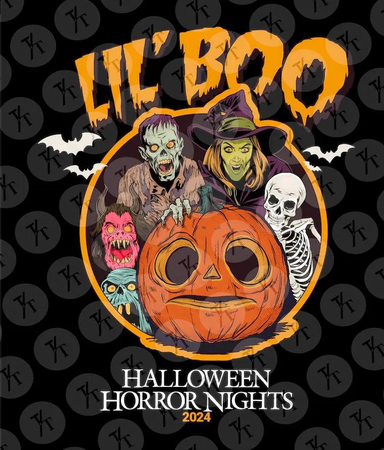 a poster for halloween horror nights, Halloween Horror Nights Crop Lil Boo HHN baby tee, hhn crop tank, rib Universal Scary night, Spooky Halloween Party Tshirt, horror nig