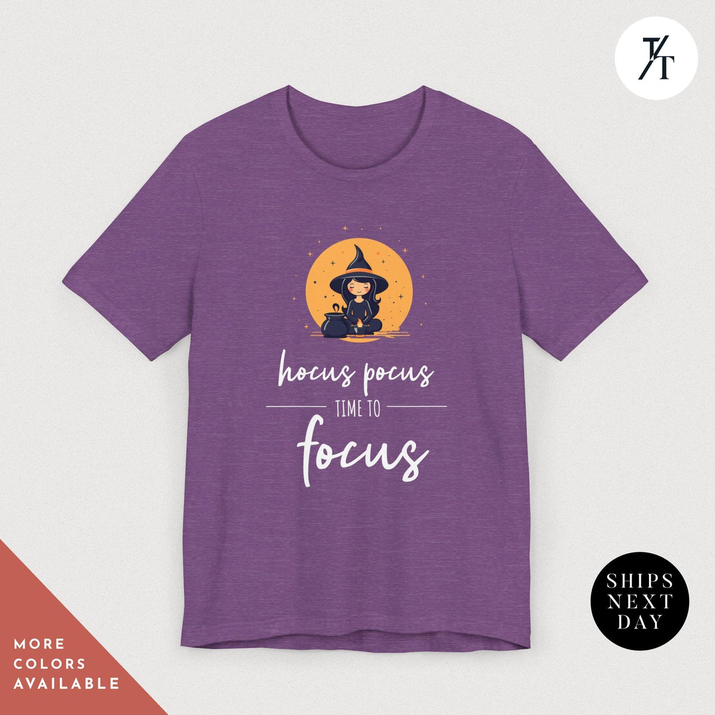 Hocus Pocus Time to Focus Teacher's Halloween Spooky Witch Retro T-Shirt, Cute classroom shirt, Fall Women's Vintage Graphic Tee