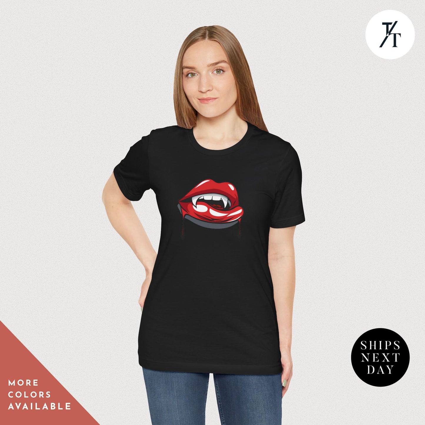 Halloween Vampire Lips Shirt, Vampire Fangs Shirt, Vampires Halloween Party Tee Vampires Shirts, Spooky Season Tee, Trick Or Treat tshirt