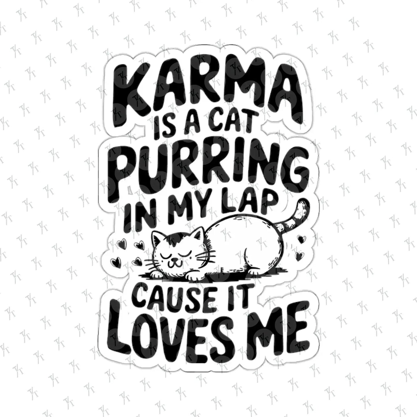 a sticker that says karma is a cat purring in my lap cause it, Karma Is A Cat Decal, Karma Cat Sticker, Swiftie Merch, Taylor Sticker, Water Bottle Vinyl Stickers Laptop Stickers Eras Tour Cute Cat Decal
