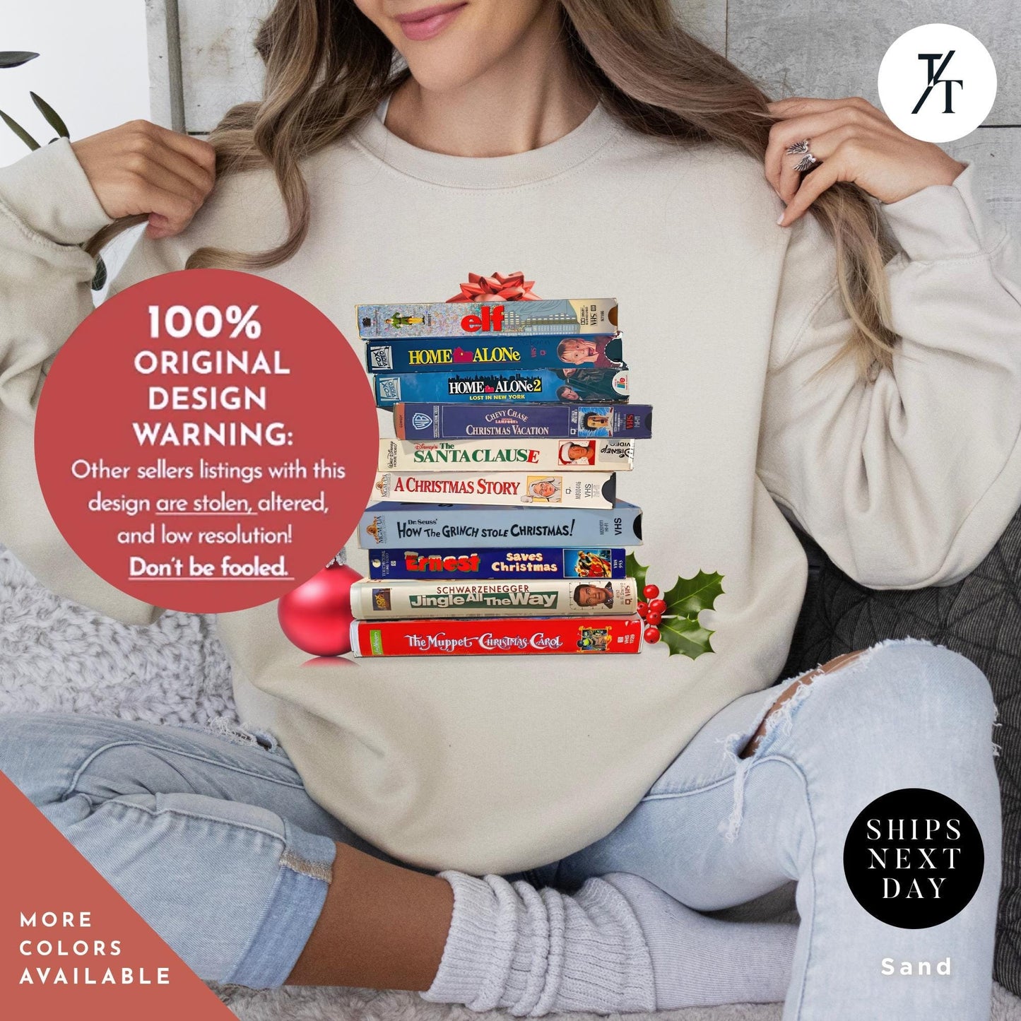 Vintage christmas vhs sweatshirt, Christmas Sweatshirt, Holiday Crewneck, Vhs Movies Sweater, Gift For Her, Retro Xmas Video Cassette Tapes
