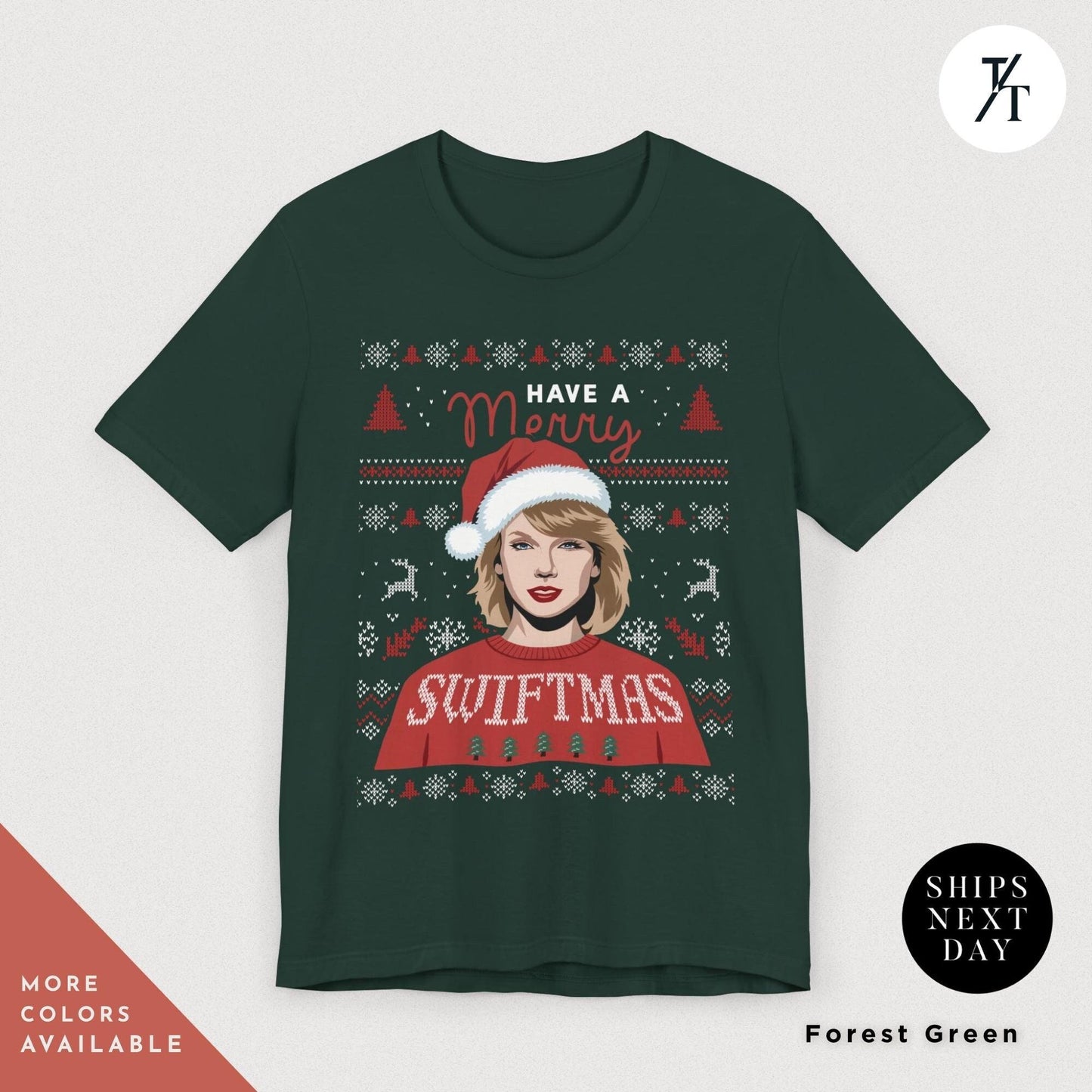 a green t - shirt with a picture of a woman wearing a santa hat, Have a Merry Swiftmas Taylor Xmas Shirt Swiftie Christmas Gift For Swifties shirt, Merry Swiftmas Shirts The Eras Tour, Taylor Xmas