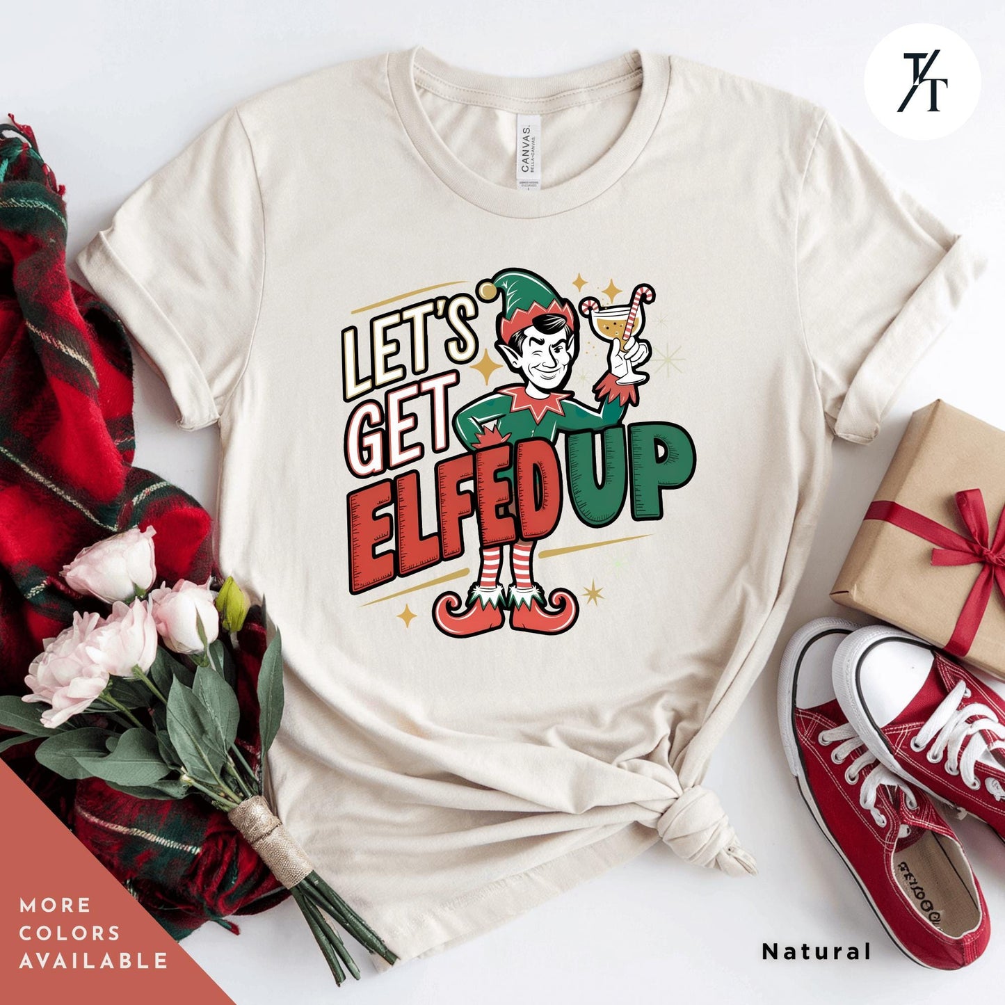 a t - shirt that says let's get elf up, Lets Get Elfed up shirt Christmas Elf Shirt Let'S Get Elfed Up Funny Christmas Party Adult Drinking Humor Elf Shirt, Holiday Party Shirts
