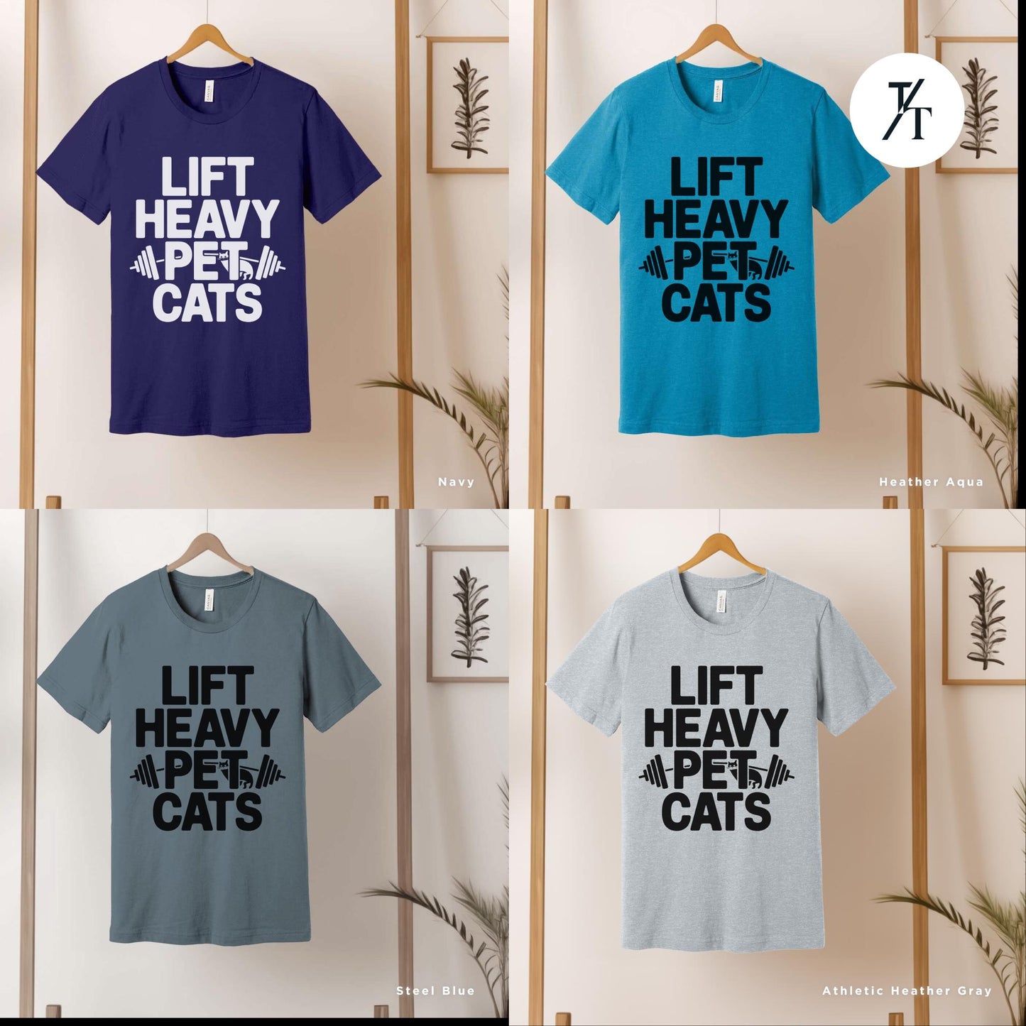 a series of t - shirts with different sayings on them, Lift Heavy Pet Cats Weightlifter Shirt, Funny Workout Tee Gift For Cat Lovers, Weightlifter Gift for Gym Lover, Fitness Gifts For Cat Moms