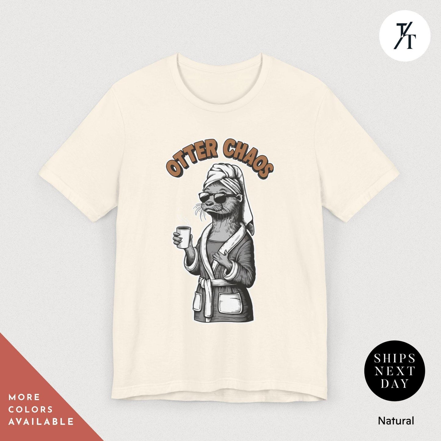 a t - shirt with an image of an otter mom that says "otter chaos", Funny Otter Mom Shirt, Otter Lover Gift Funny Moms Shirt Gifts For Mom, Mother'S Day Gift, Cute Otters Shirts, Cute Animal Lovers Shirts