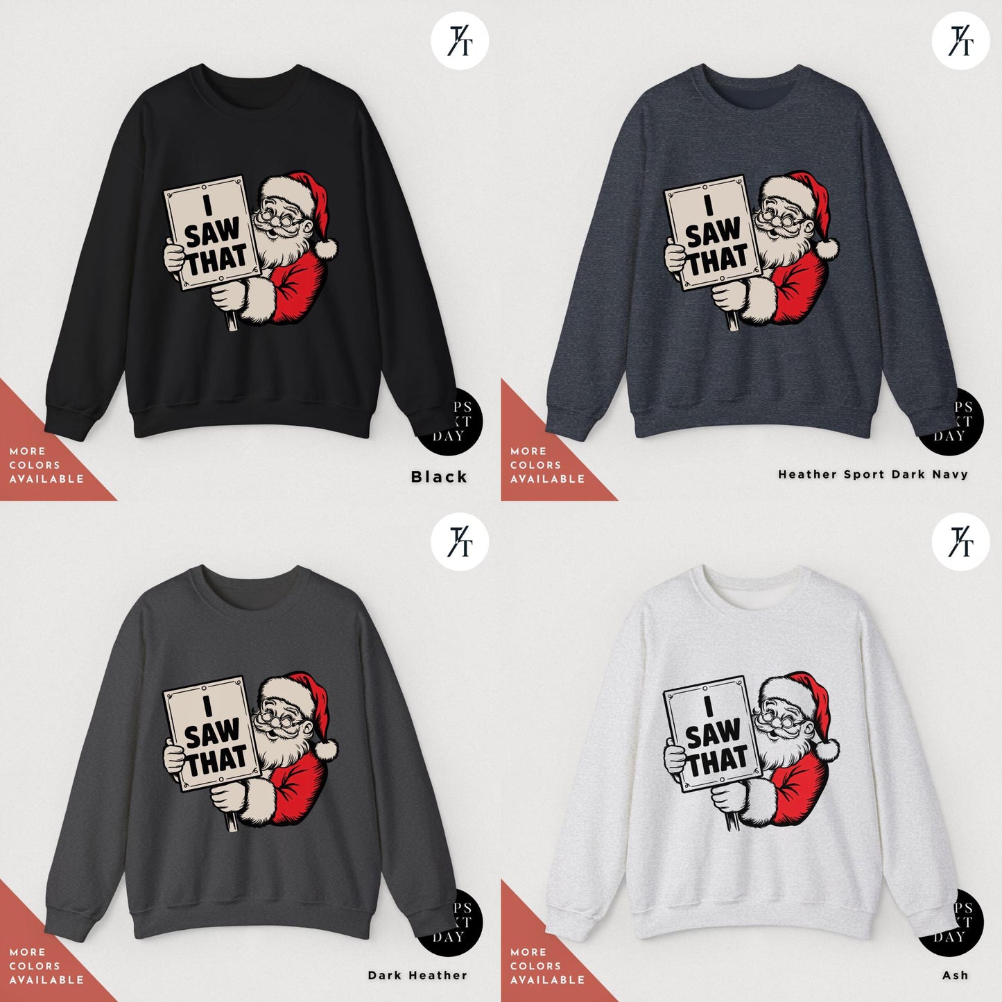 a bunch of sweaters with santa claus on them, i saw that sweatshirt Retro Christmas Sweatshirt, Santa Sweatshirts, Funny Christmas Sweater Santa Claus Sweater, Funny Holiday Sweatshirts