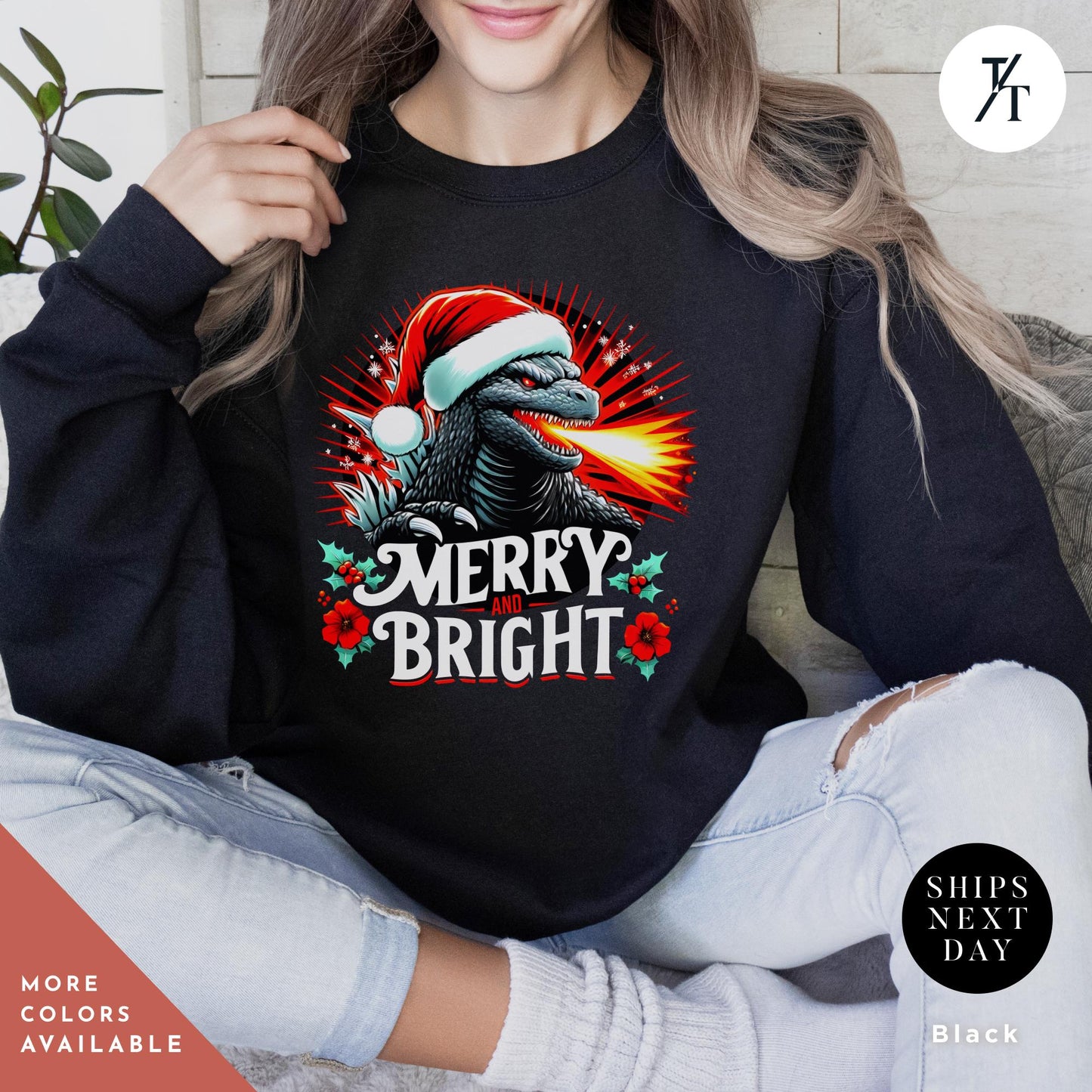 Godzilla Christmas Sweater, Ugly Xmas Sweaters, Godzilla Sweater, Gift For Christmas Sweaters, Ugly Fan Gift For Monster Xmas Sweatshirt