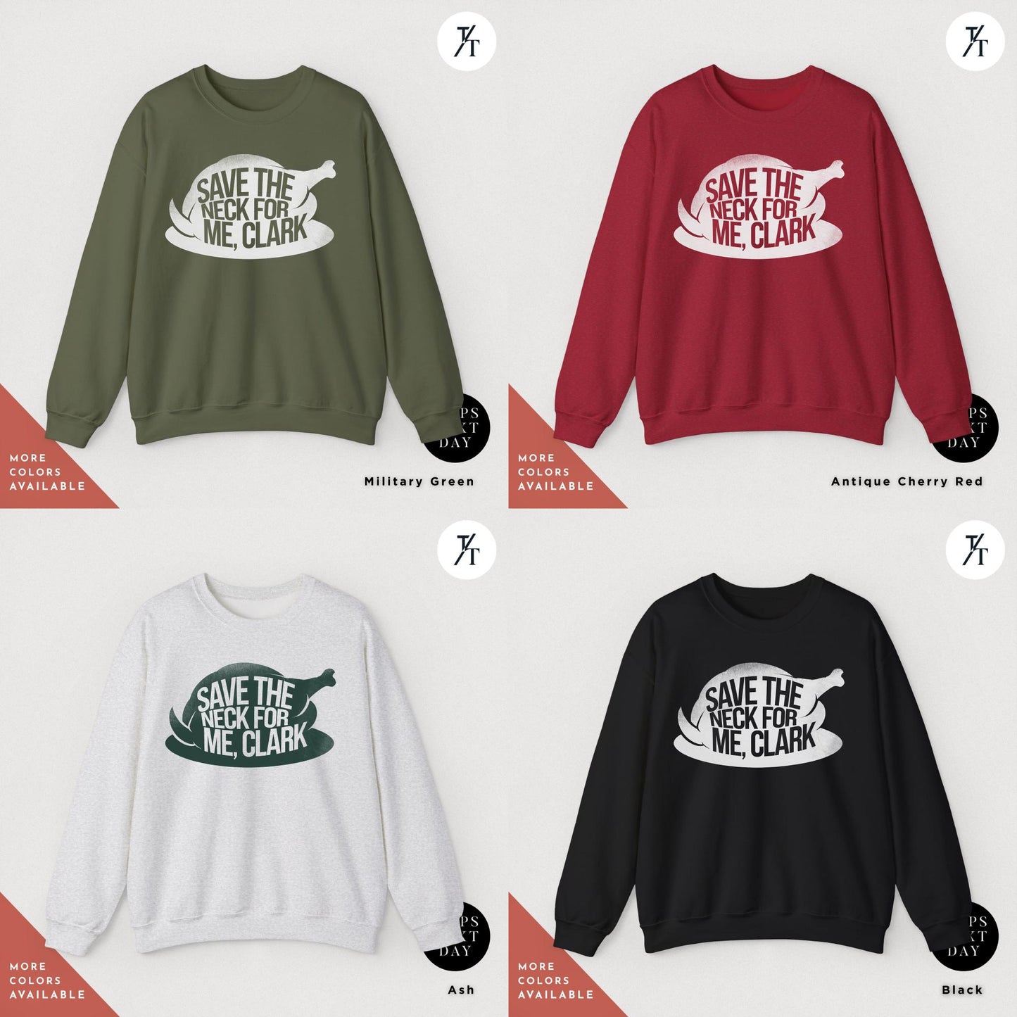 a group of sweaters with slogans on them, Save the neck for me clark sweatshirt a Christmas Sweatshirt Vacation Movies, Shitters Full Clark, Funny Griswold-Inspired You Serious Clark