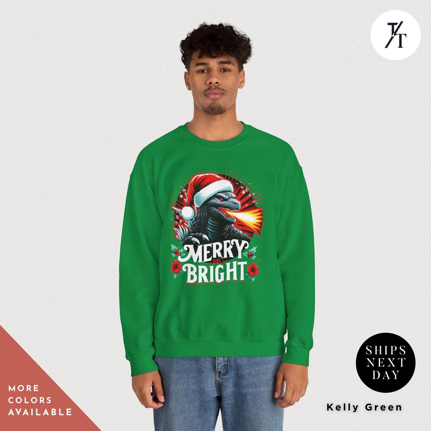 Godzilla Christmas Sweater, Ugly Xmas Sweaters, Godzilla Sweater, Gift For Christmas Sweaters, Ugly Fan Gift For Monster Xmas Sweatshirt